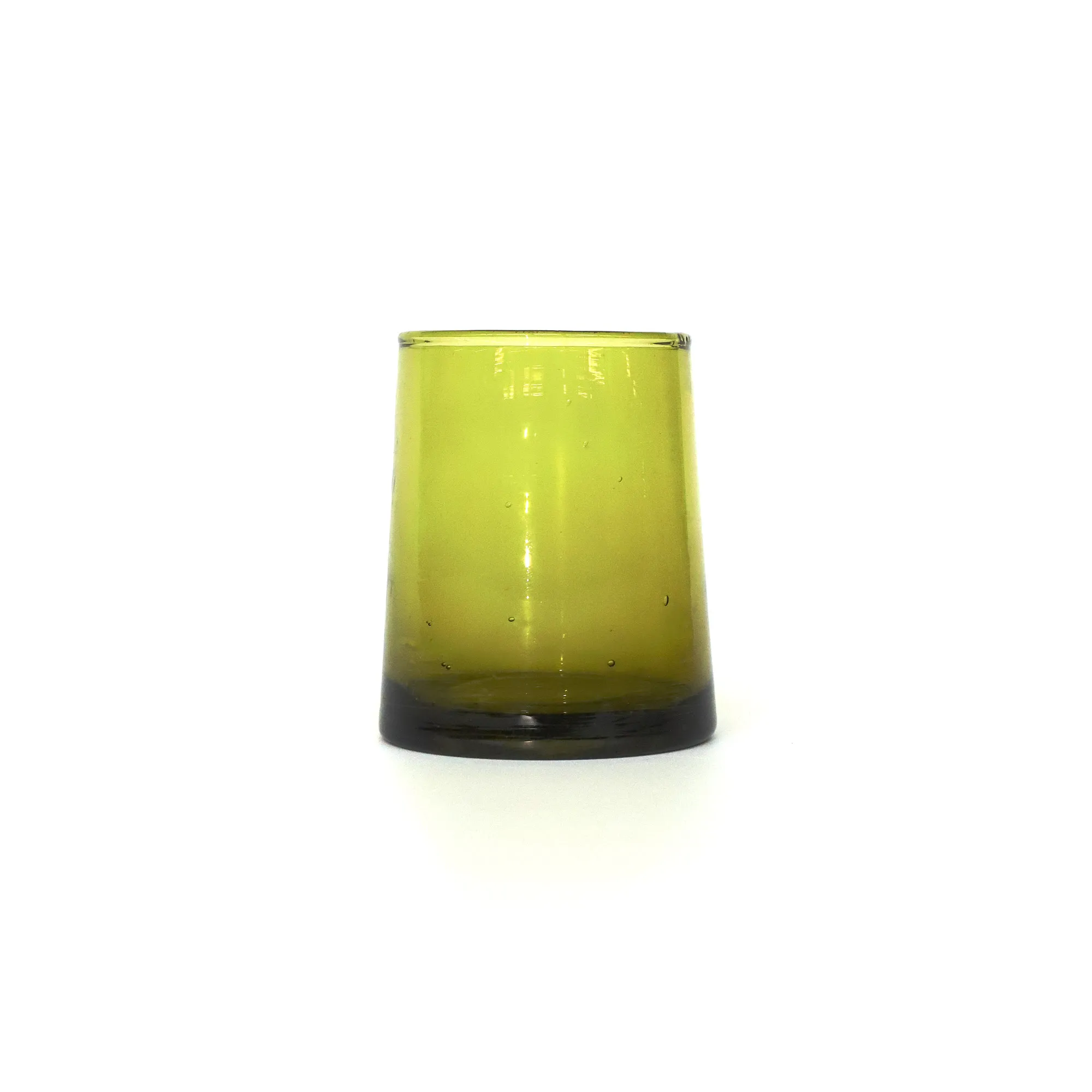 Glas grün, Ø 6,5 - 7 cm, H 9 cm