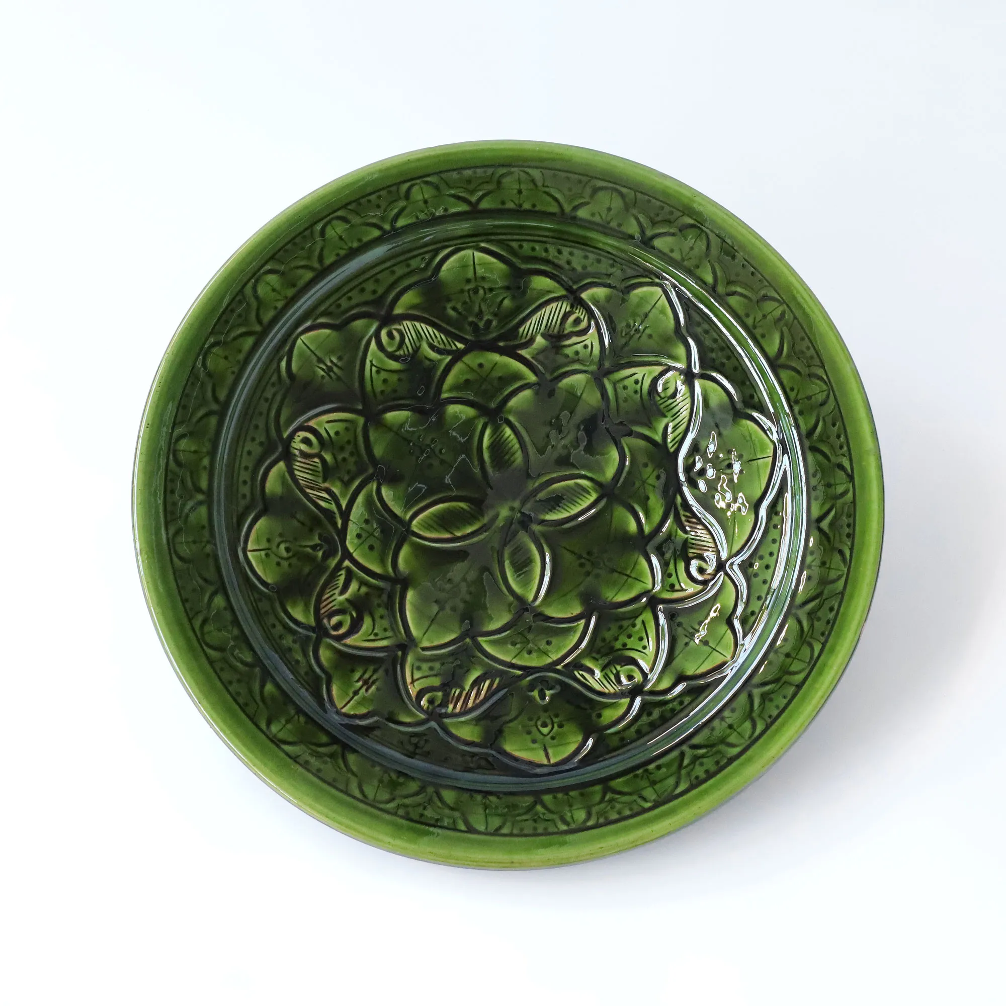 Zierteller grün, Ø 40 cm, H 9 cm