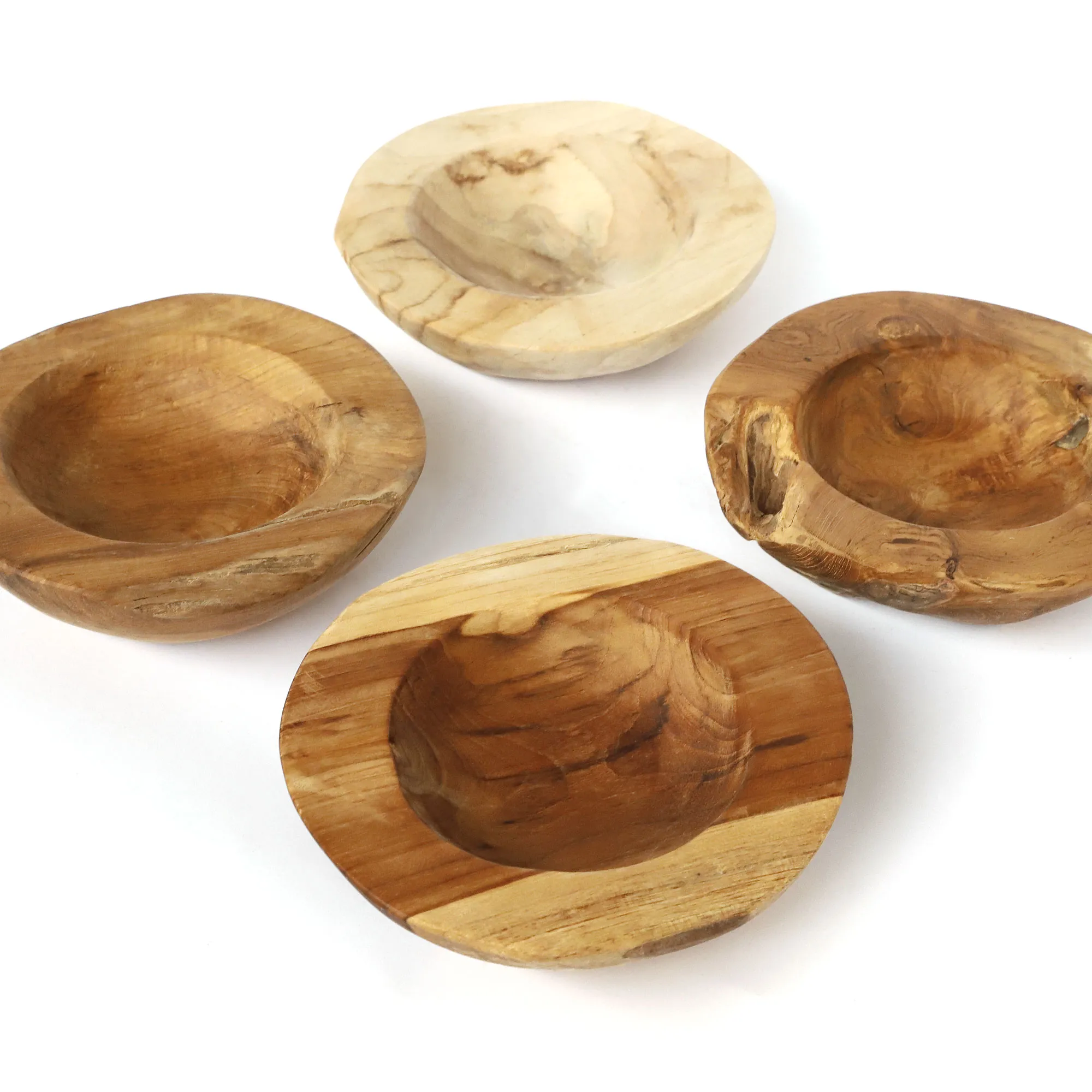 Schale 'Wilka' aus Teak, Ø ab 20 cm, H ab 5,5 cm