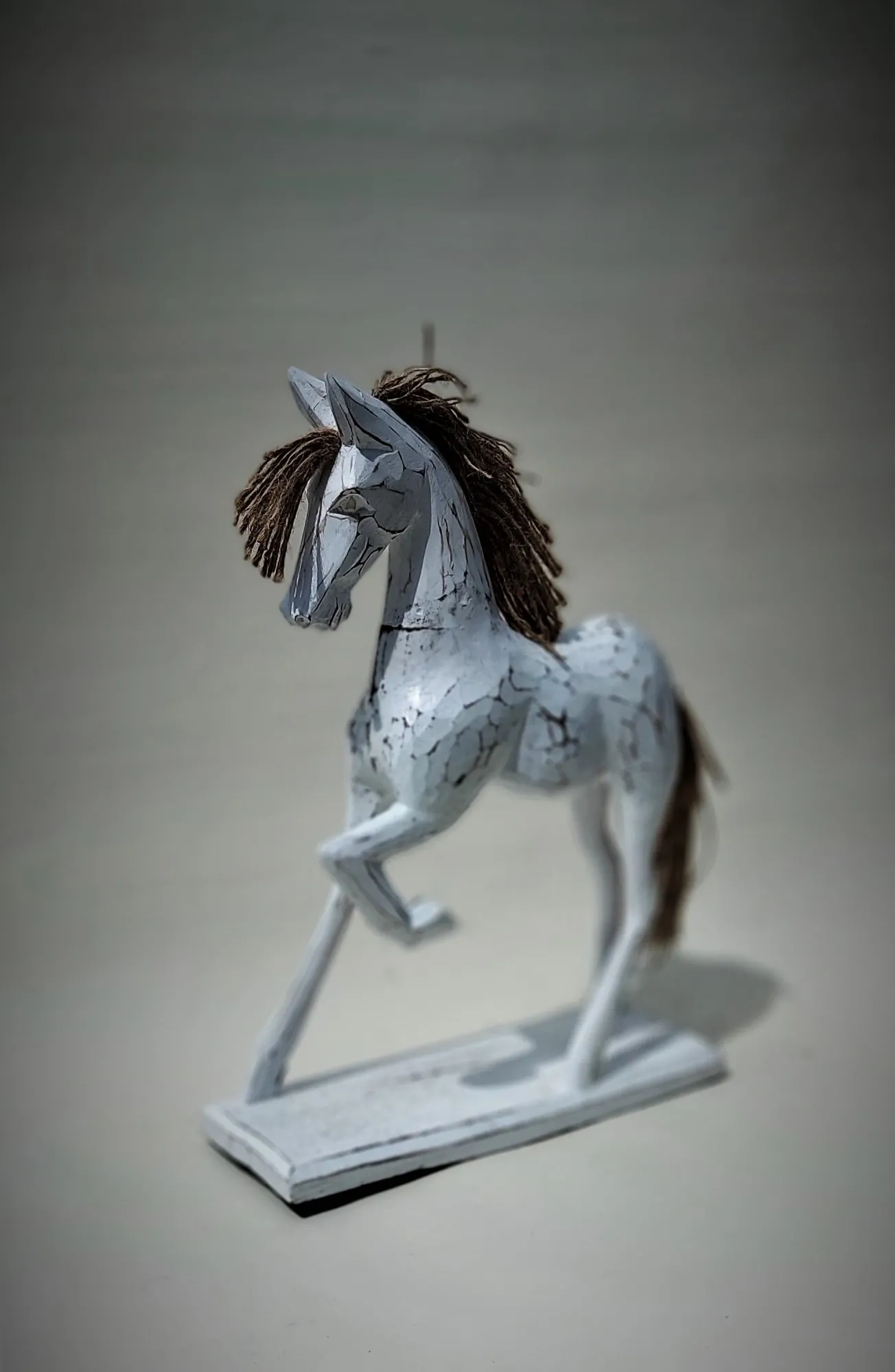 Holzpferd 'Sribali', weiß, H 40 cm, B 35 cm, L 11 cm