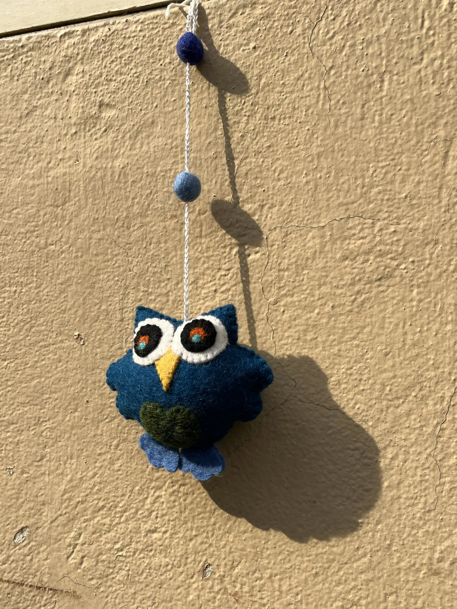 Filz-Anhänger 'Eule', blau, H 30 cm, B 12 cm