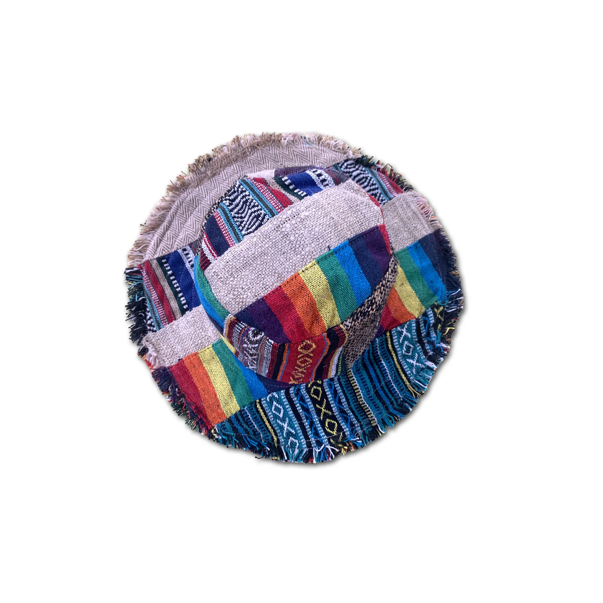 Sommerhut multicolor-natur, aus Hanf und Baumwolle