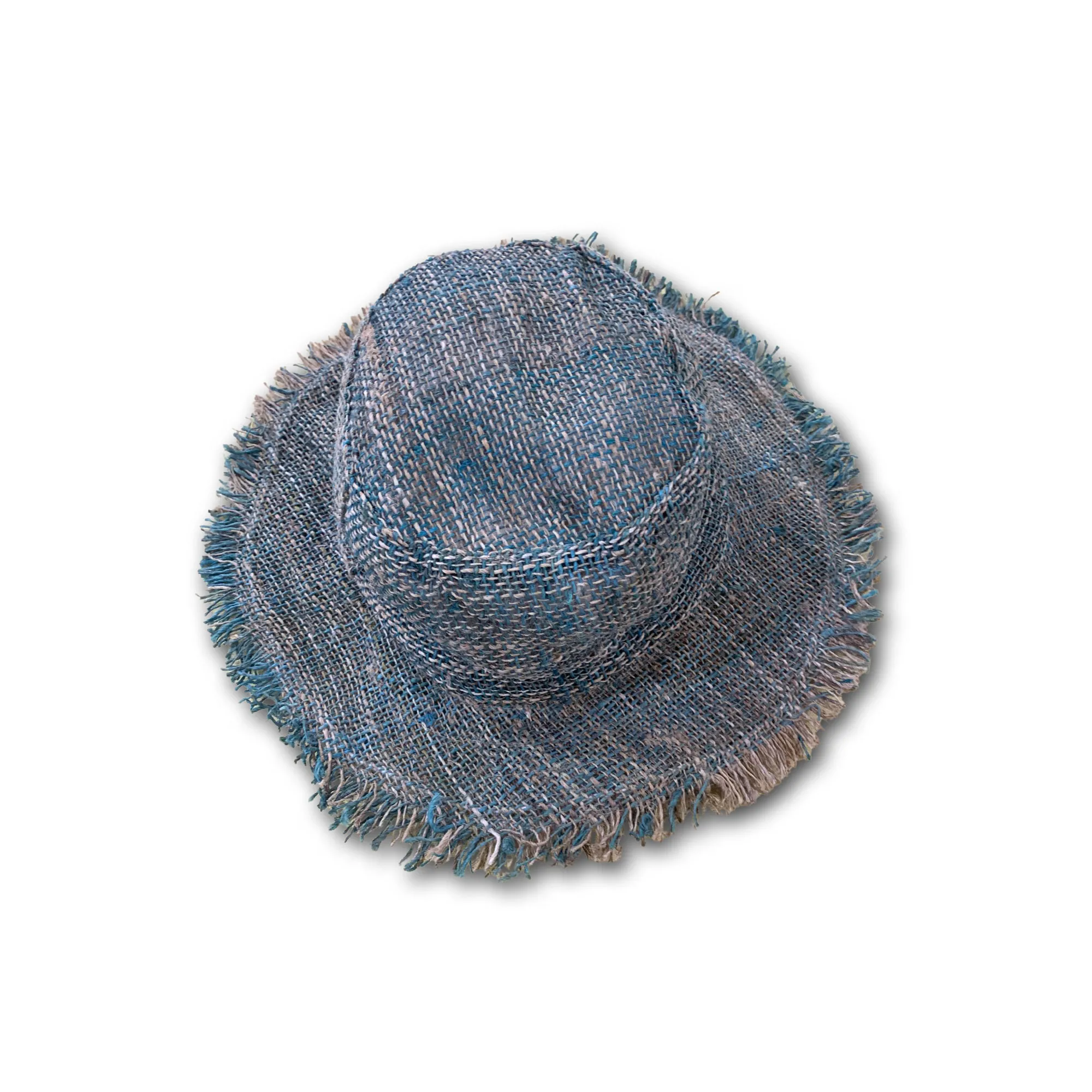 Sommerhut blau, aus Hanf und Baumwolle
