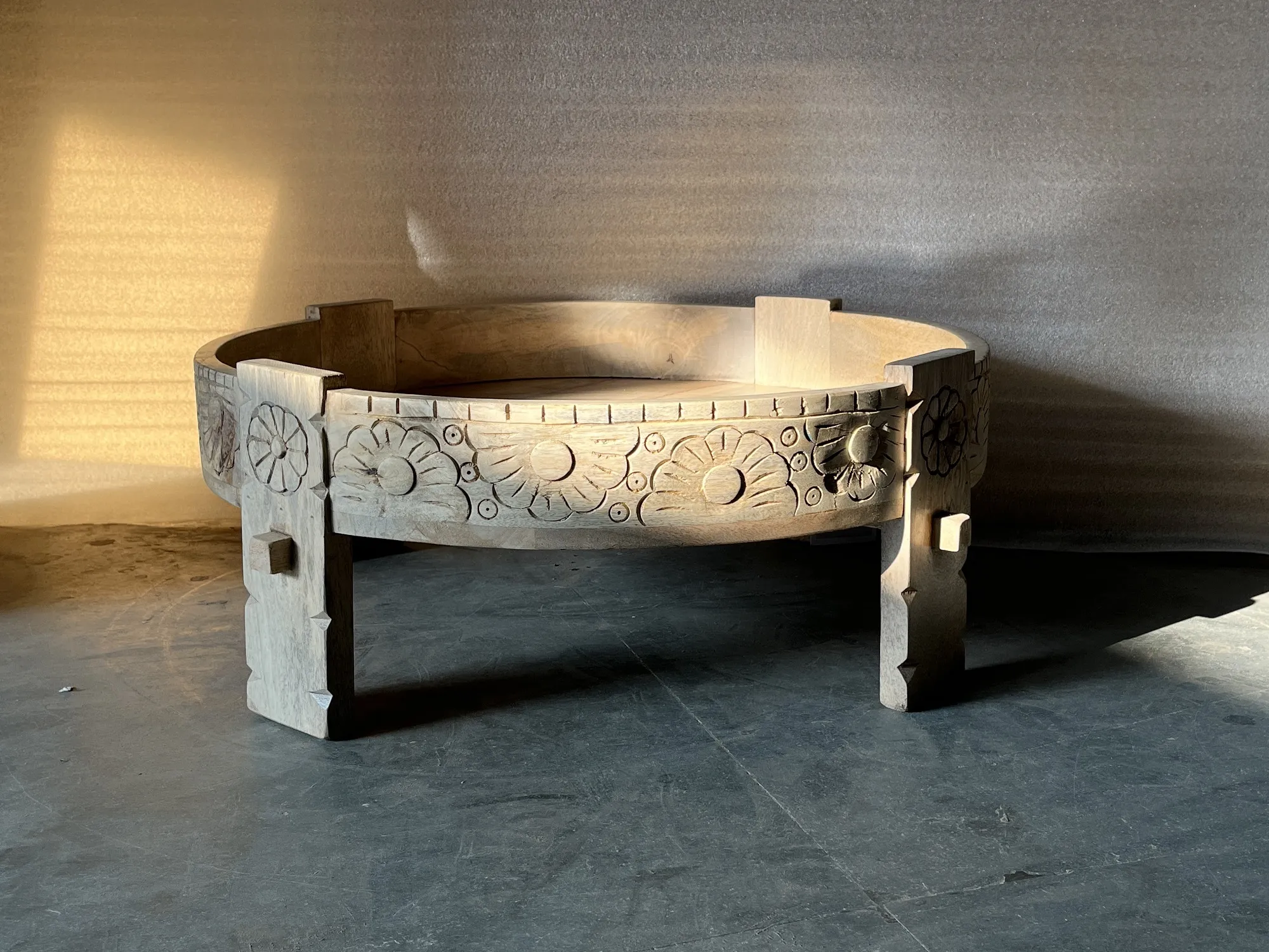 Couchtisch 'Grinder', natur, Ø 62 cm, H 27 cm