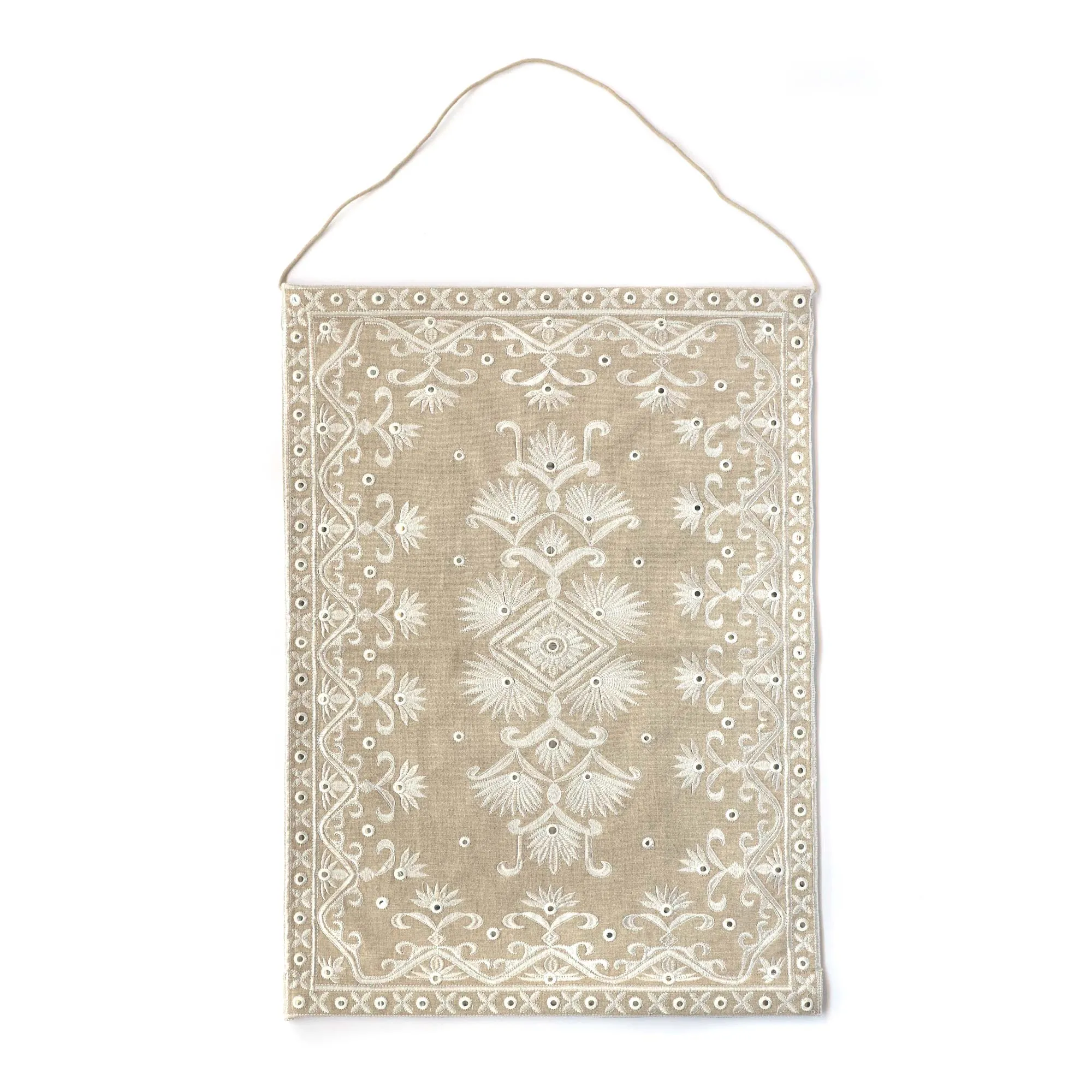 Wandteppich 'Jewel', beige, weiß, B 50 cm, H 70 cm