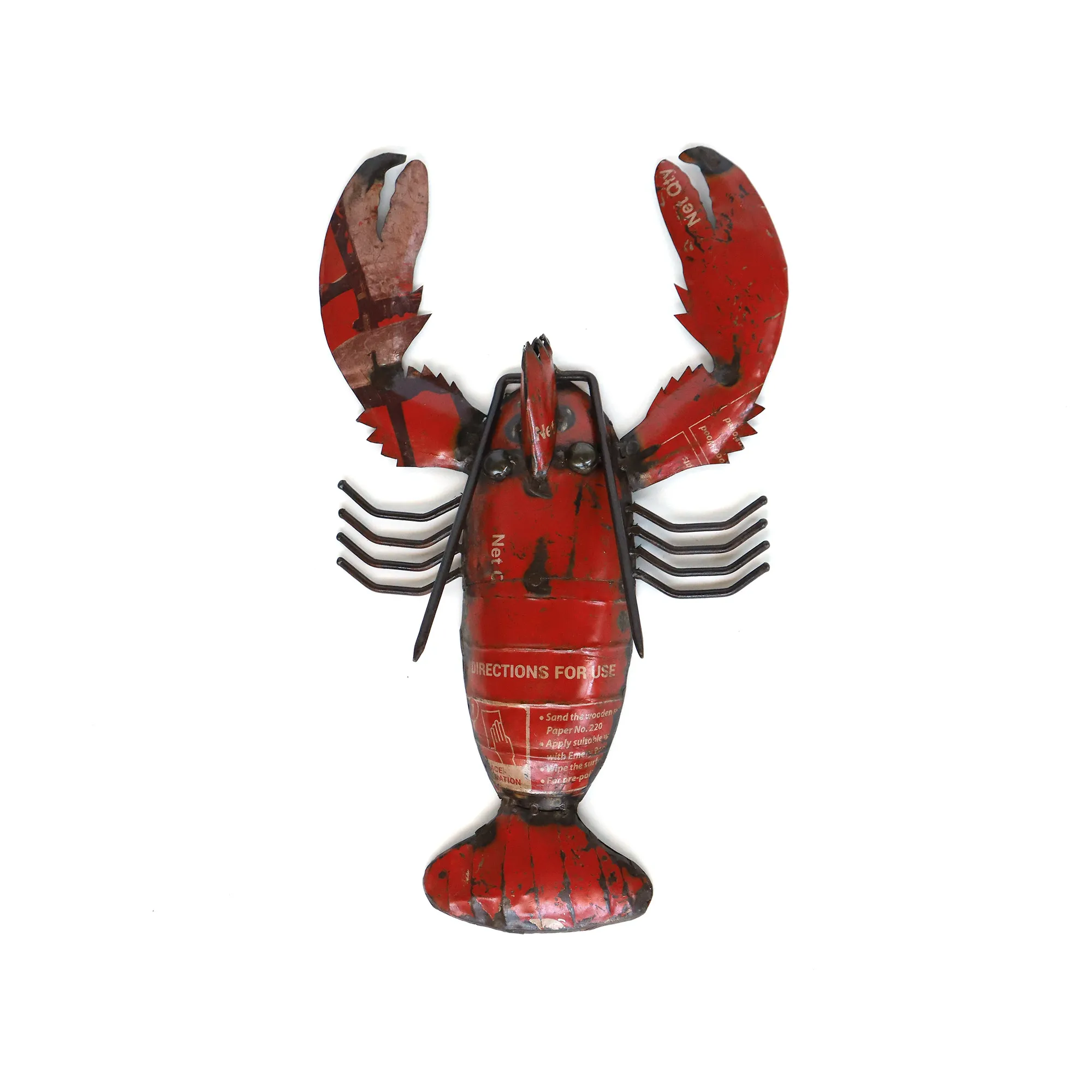 Wanddeko 'Hummer' M, rot, H 43 cm, B 30 cm, L 7 cm