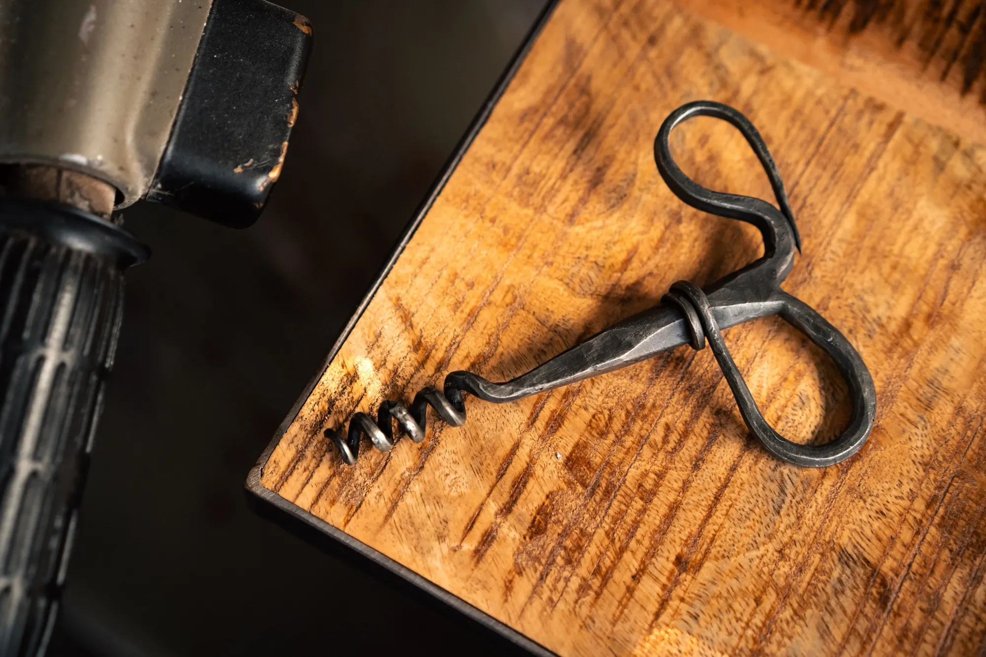 Korkenzieher handgeschmiedet, H 16 cm, B 10 cm