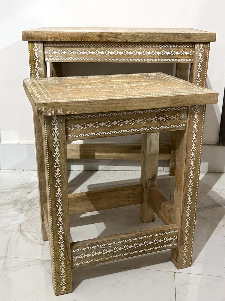 2er-Set Beistelltisch 'Tenbede', Mangoholz