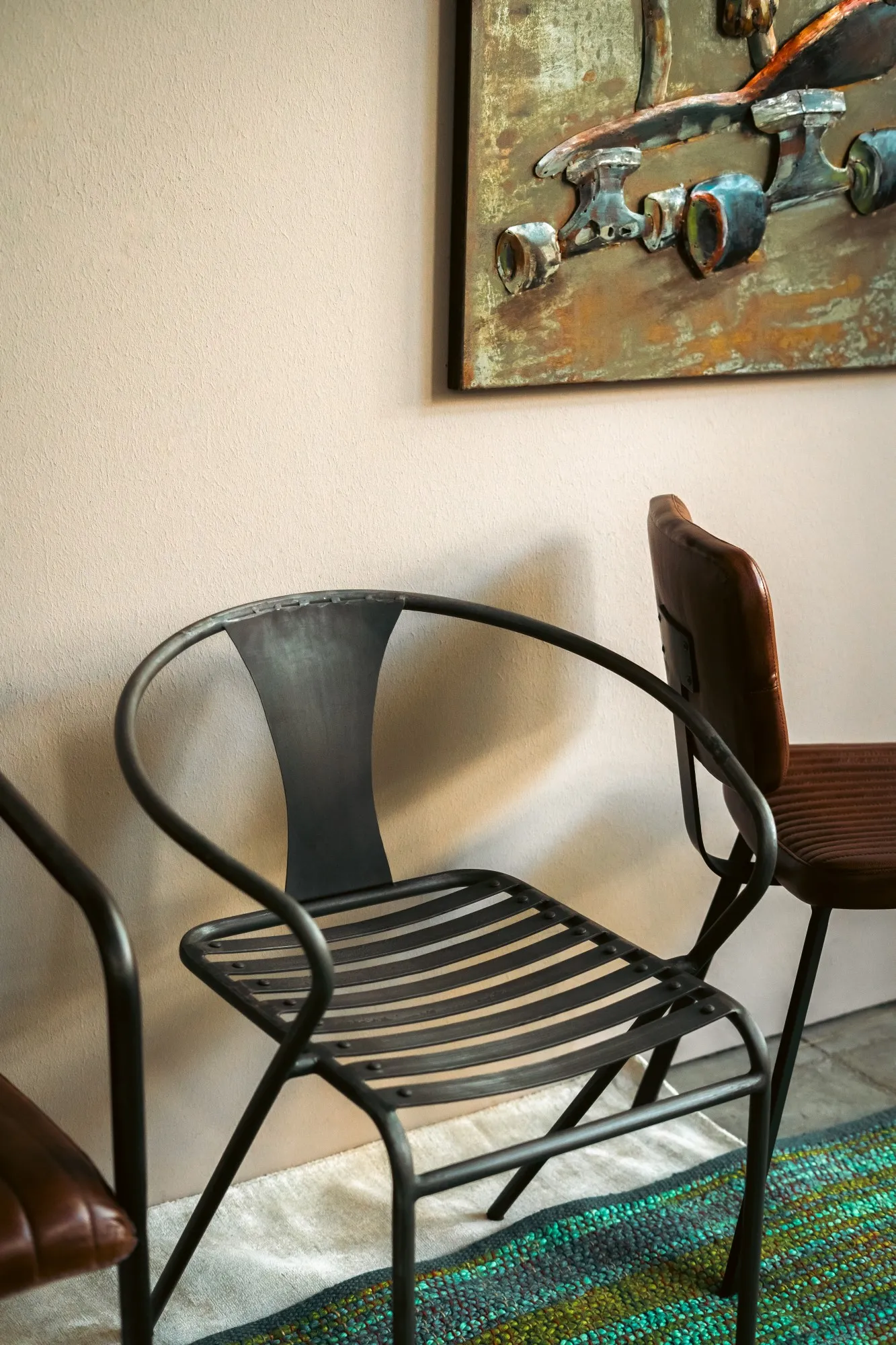 Metallstuhl, anthrazit, B 50 cm, L 59 cm, H 76 cm