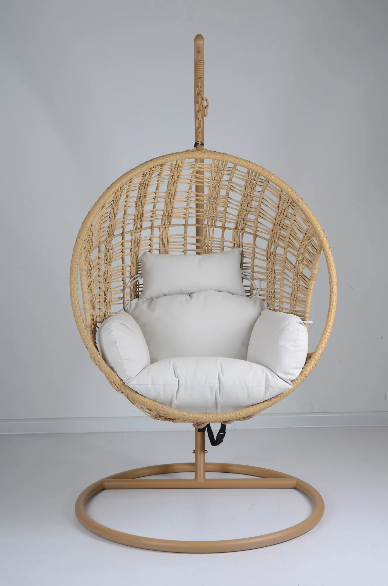 Freischaukler 'Noah', hellbraun, weiß, H 196 cm, B 107 cm, L 105 cm