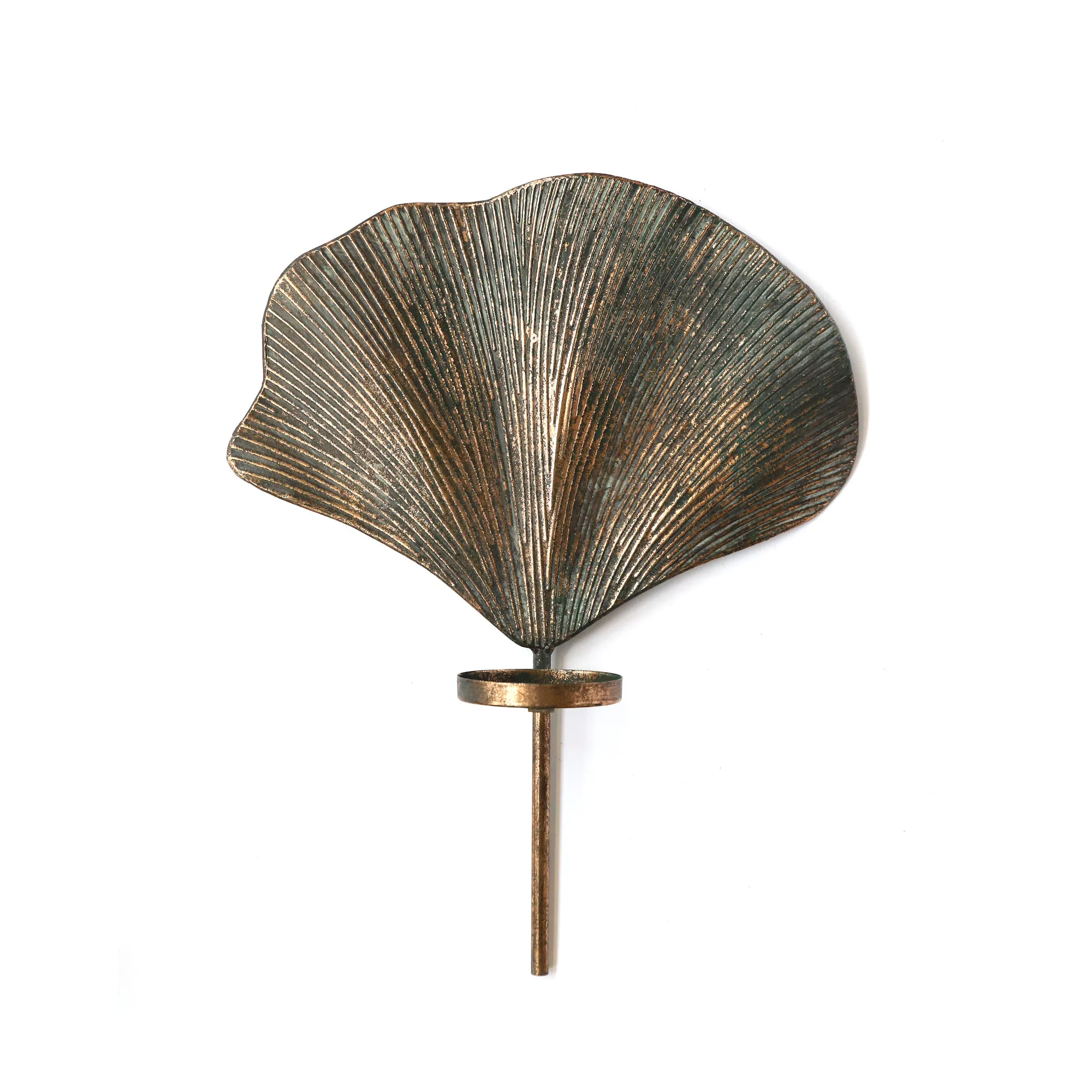 Wand-Teelichthalter 'Gingkoblatt', antik kupfer, H 36 cm, B 29 cm, L 8,5 cm