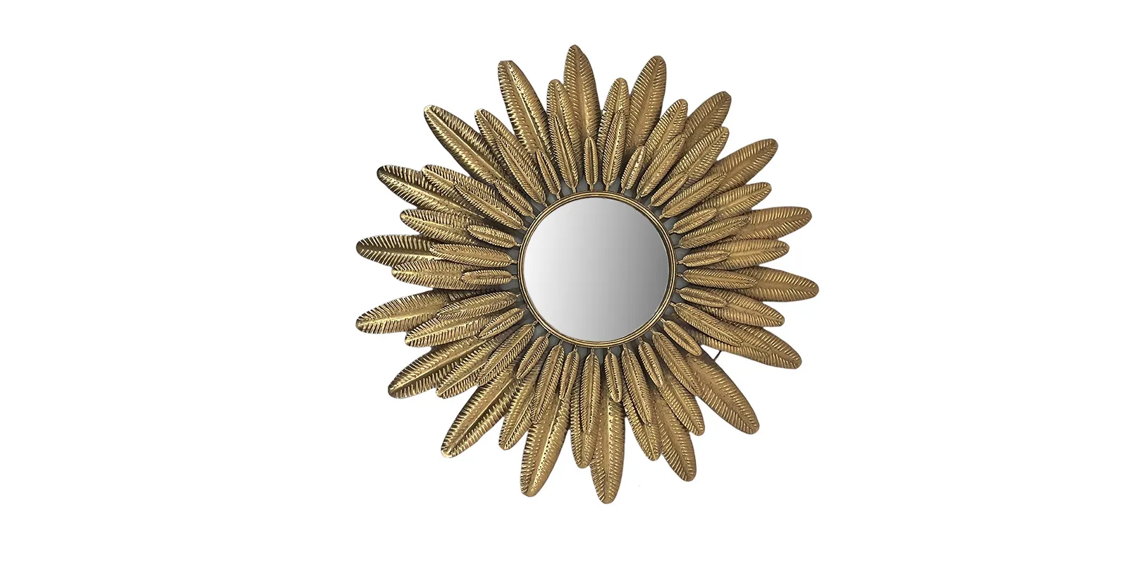 Wandspiegel 'Federn', antik gold, H 118 cm, B 119,5 cm