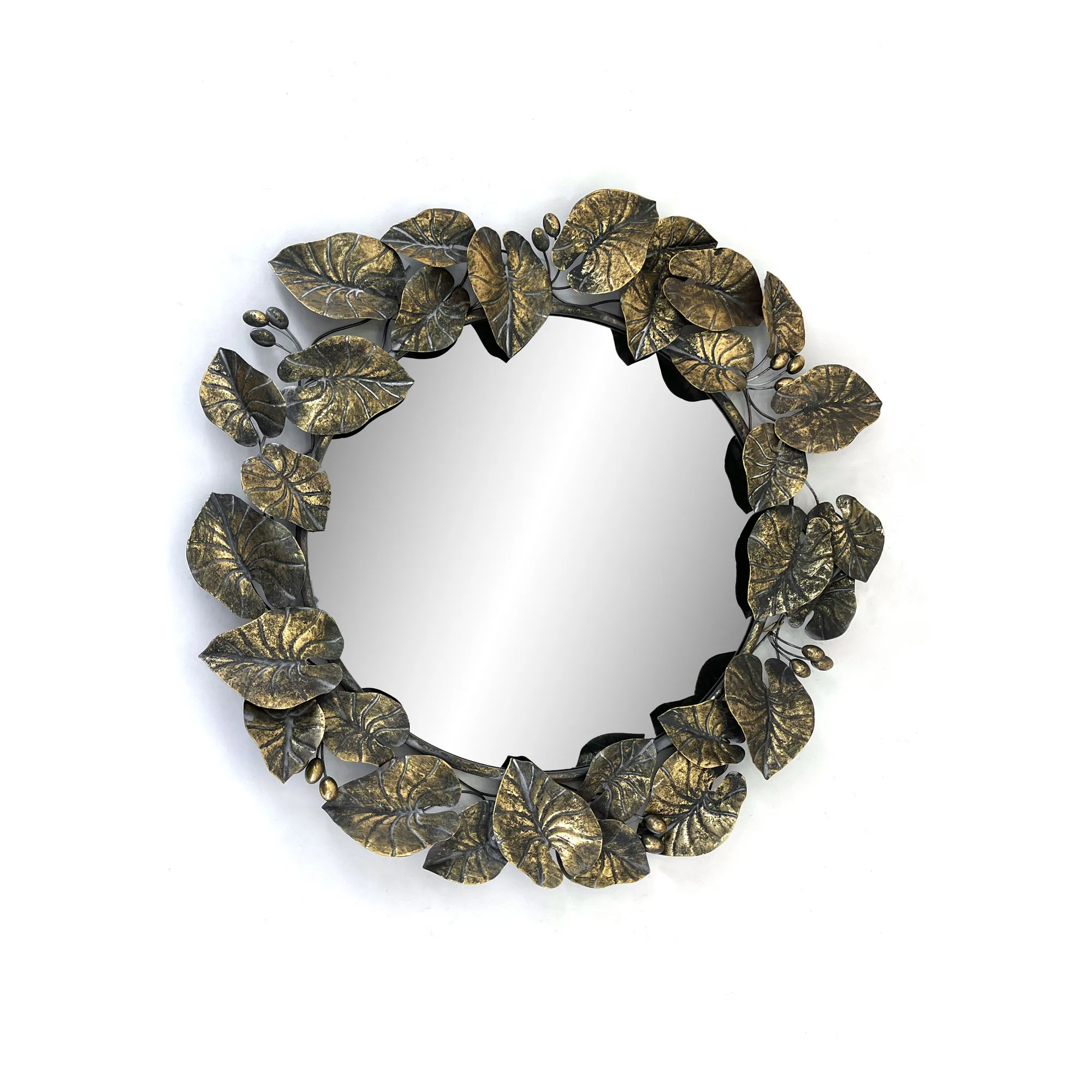 Wandspiegel 'Efeutute', antik gold, H 91 cm, B 86 cm