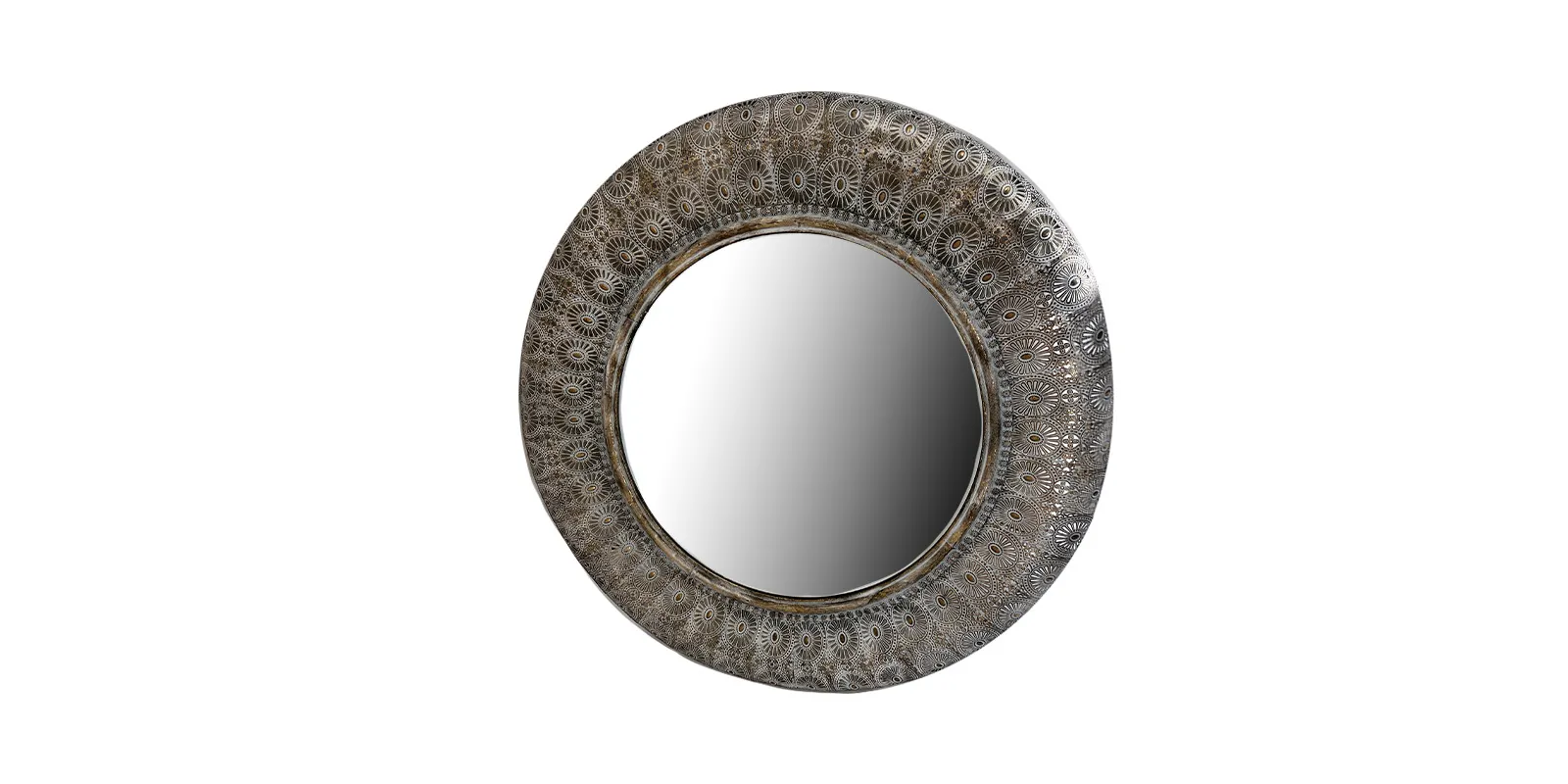 Wandspiegel 'Juria', antik gold, Ø 120 cm