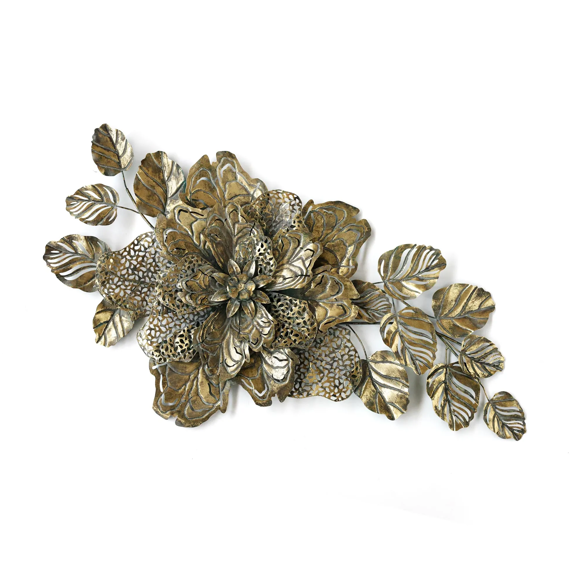 Wandskulptur 'Philomena', antik gold, B 137 cm, H 68 cm, L 11 cm