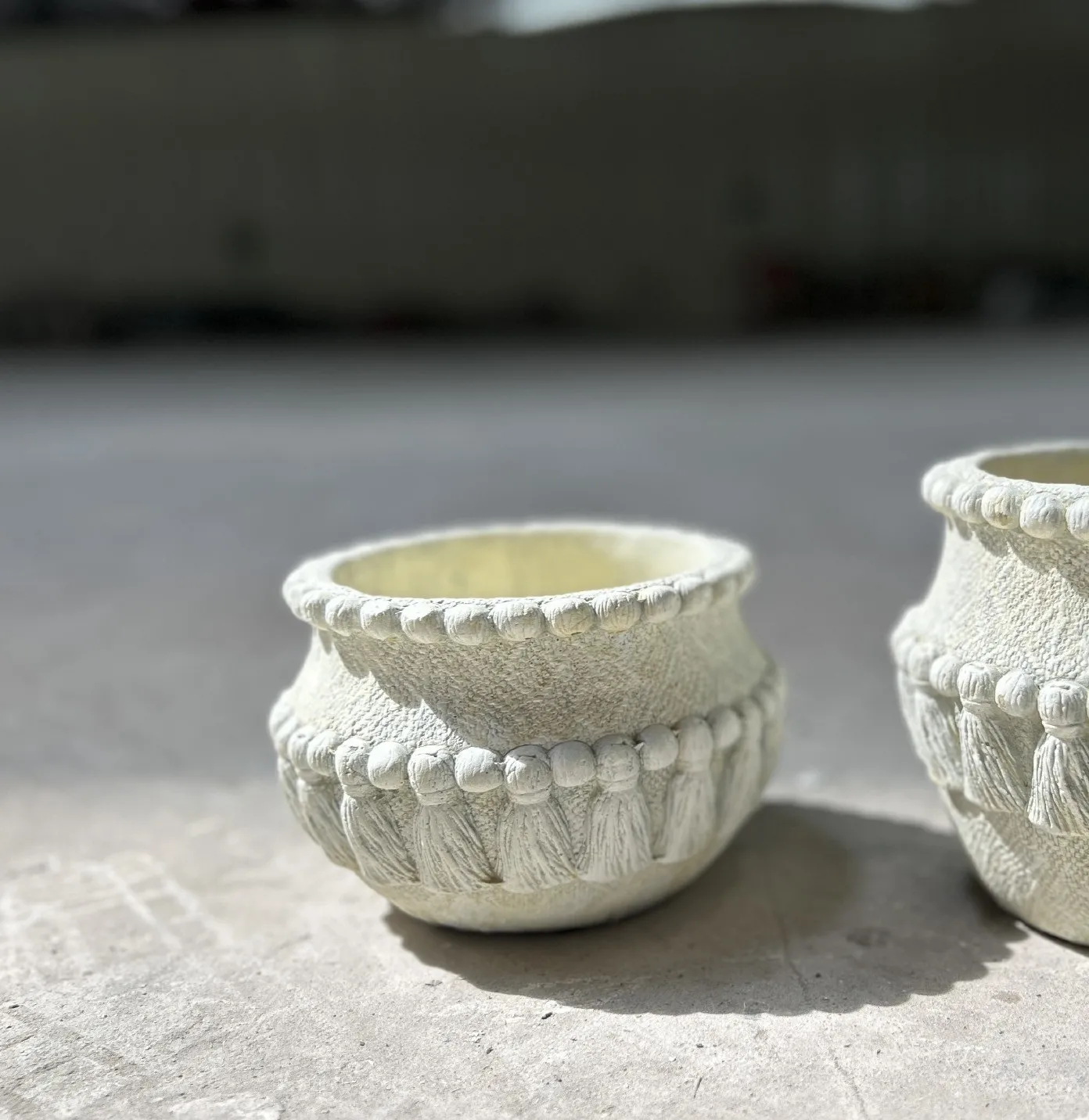 Pflanztopf 'Tassel', weiß, Ø 17,5 cm, H 11,5 cm