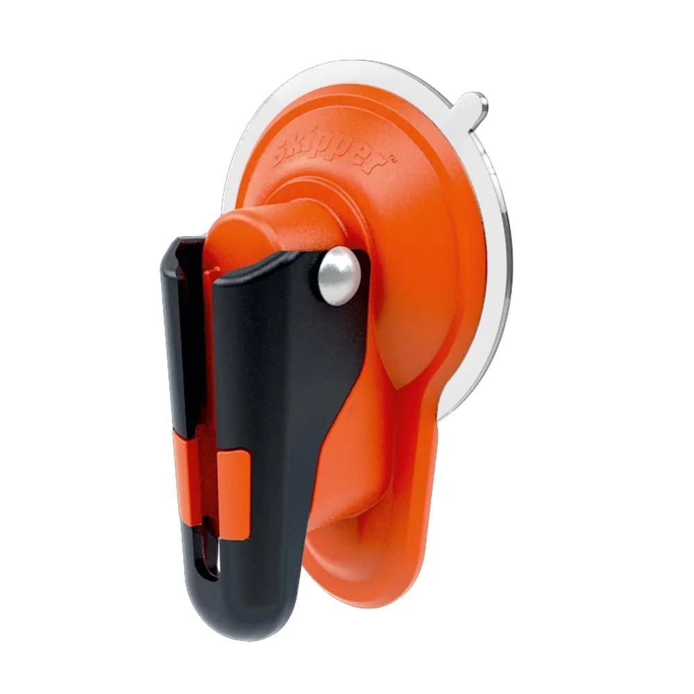 Saugnapfhalterung für Gurtkassette | Geeignet für glatte & unlackierte Flächen | Kunststoff | Orange-Schwarz