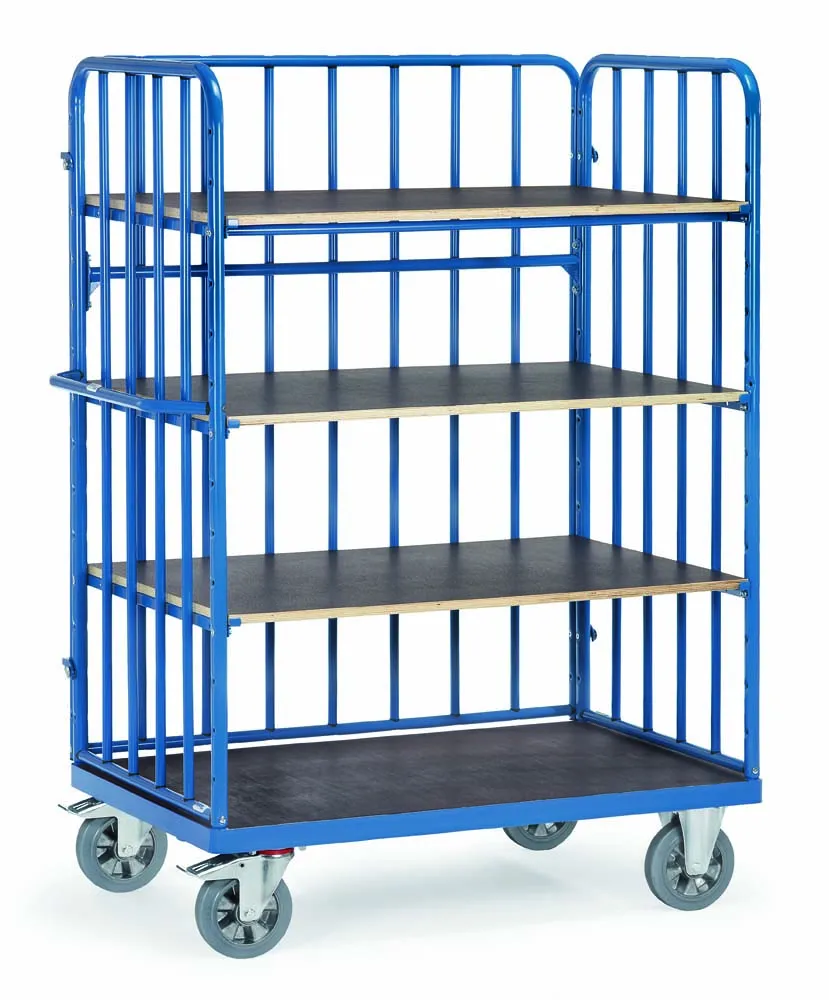 Etagenwagen mit Wänden und  mit Ladefläche 100 x 70 cm | Höhe 182 cm
