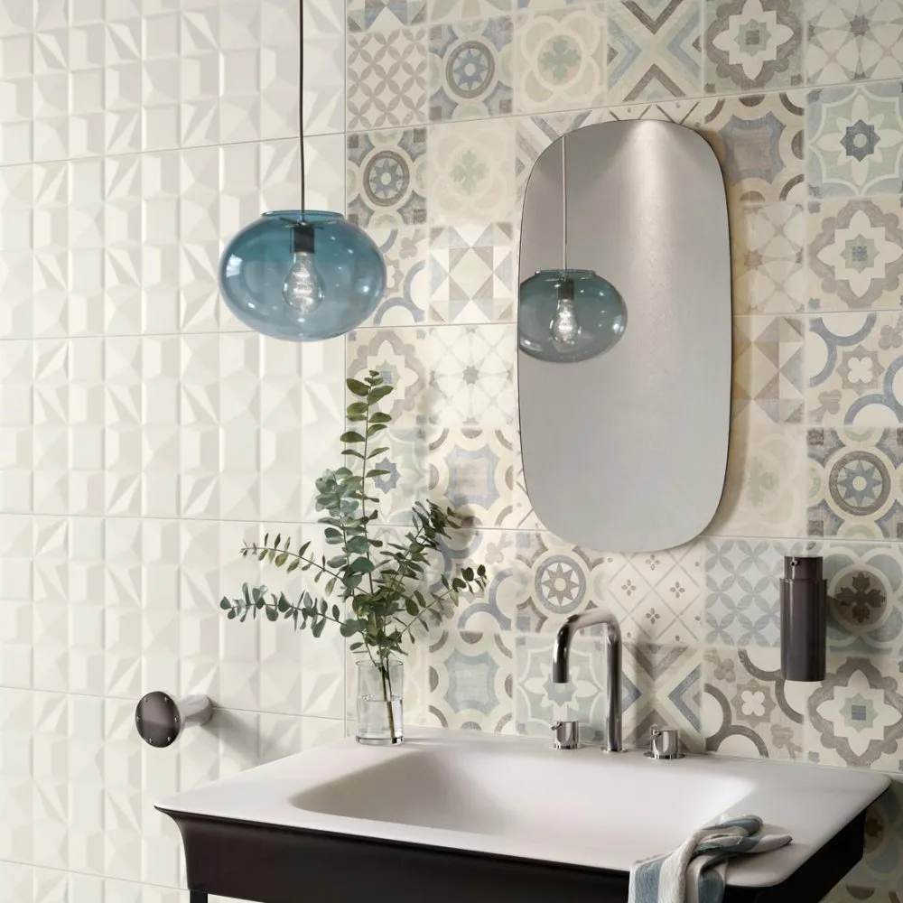 PANARIA FLIESEN EVEN DEKOR MEDLEY COLD NATURAL REKTIFIZIERT 35X100