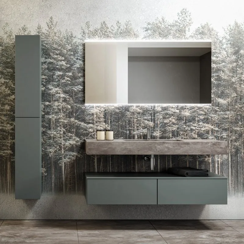 MENSOLONI HÄNGEUNTERSCHRANK MIT KONSOLENSCHUBLADEN UND HOCHSCHRANK