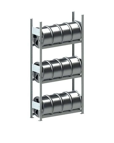 Meta Felgenregal Stecksystem CLIP | Grundregal | HxBxT 200x100x30cm | 4 Ebenen | Fachlast 150kg | Verzinkt