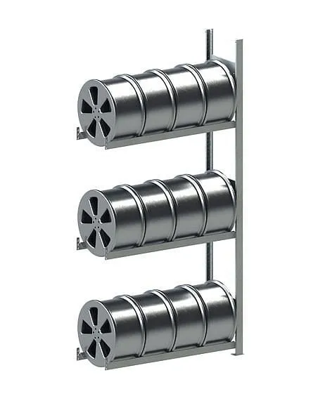 Meta Felgenregal Stecksystem CLIP | Anbauregal | HxBxT 200x100x30cm | 4 Ebenen | Fachlast 150kg | Verzinkt