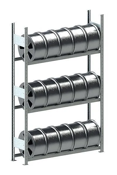 Meta Felgenregal Stecksystem CLIP | Grundregal | HxBxT 200x130x30cm | 4 Ebenen | Fachlast 150kg | Verzinkt