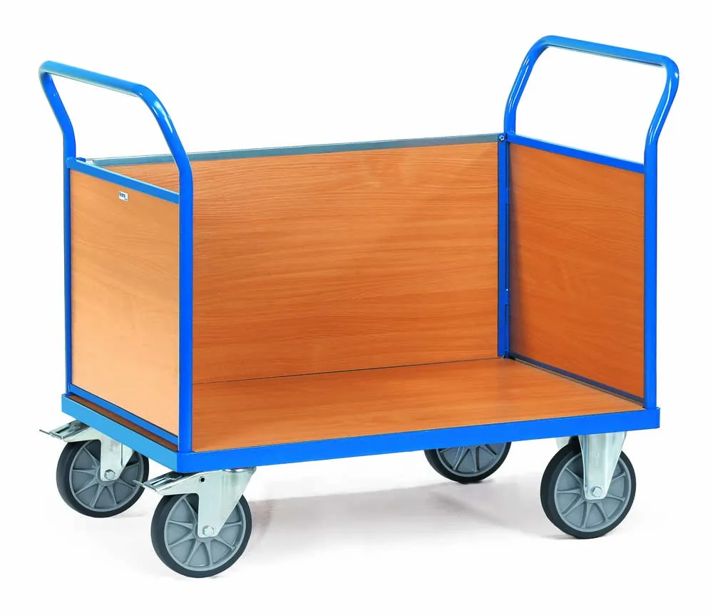 Vierwandwagen mit Wänden aus Holzwerkstoffplatten und 120 x 80 cm Ladefläche