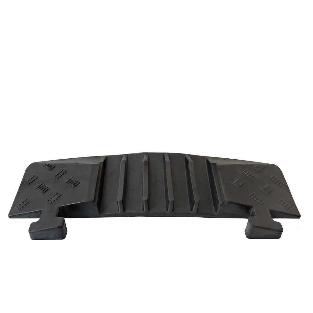 Endstück-Zapfen für Kabelbrücke MEDIUM mit 5 Kanälen aus Hartgummimischung | HxBxT 5x19x59cm | LKW geeignet 8 Tonnen Achsenlast | Schwarz