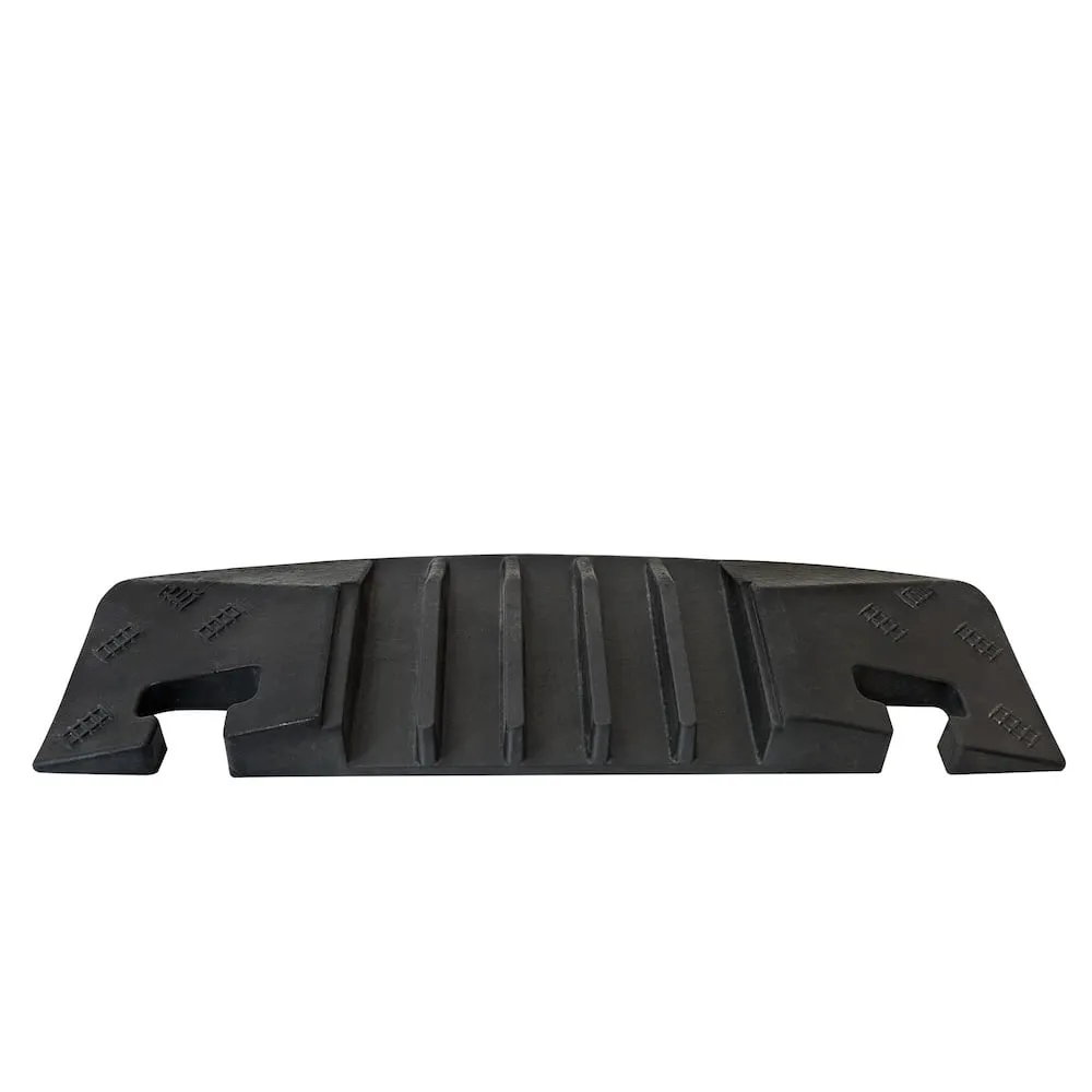 Endstück-Nut für Kabelbrücke MEDIUM mit 5 Kanälen aus Hartgummimischung | HxBxT 5x19x59cm | LKW geeignet 8 Tonnen Achsenlast | Schwarz