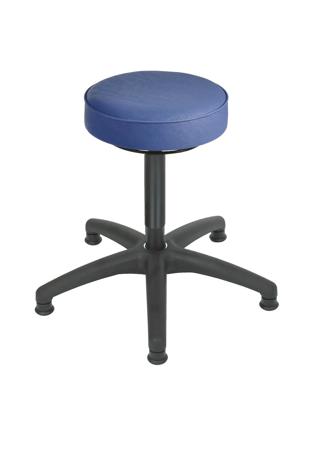 Drehhocker Indianapolis | Sitzhöhe 48-67cm | Ø 63cm | Tragfähigkeit 110kg | Kunstleder-Sitz | Kunststoff-Fußkreuz mit Gleiter | Lichtblau