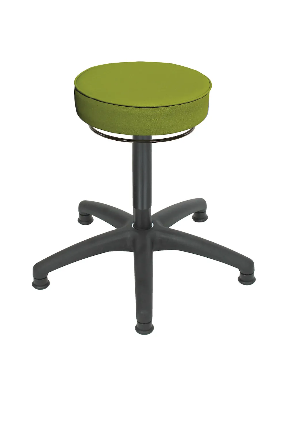 Drehhocker Indianapolis | Sitzhöhe 48-67cm | Ø 63cm | Tragfähigkeit 110kg | Kunstleder-Sitz | Kunststoff-Fußkreuz mit Gleiter | Limone