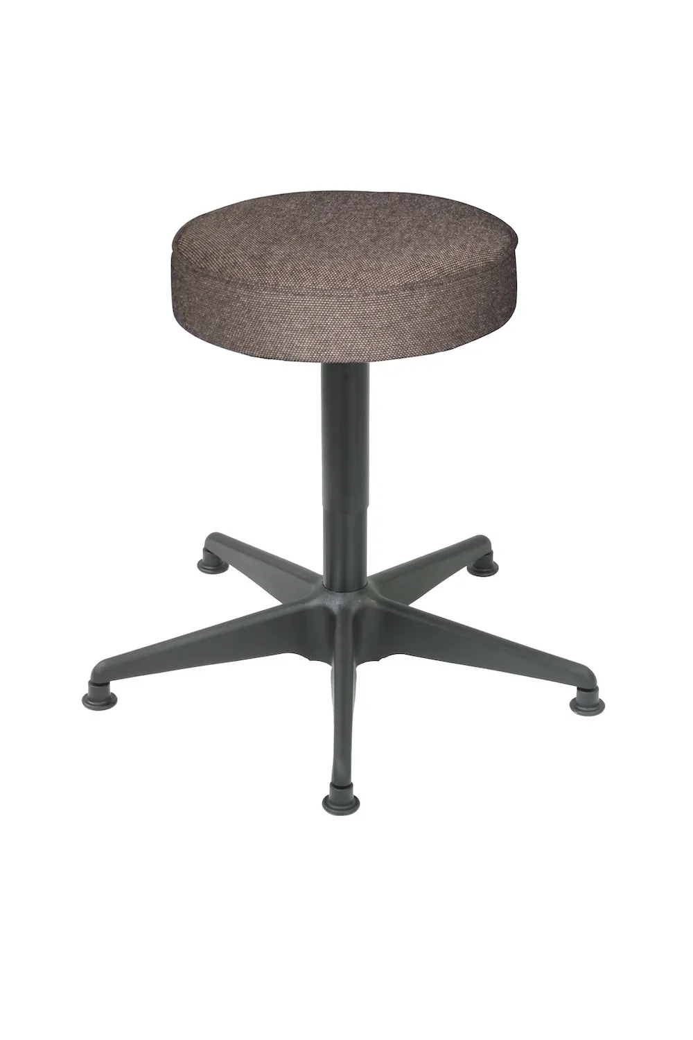 Drehspindel-Hocker Atlanta | Sitzhöhe 47-61cm | Ø 59cm | Tragfähigkeit 110kg | Polstersitze | Stahl-Fußkreuz mit Gleiter | Anthrazit