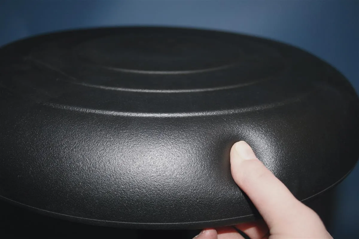 Universal-Hocker Louisville | Sitzhöhe 55-81cm | Ø 63cm | Tragfähigkeit 110kg | Polyurethane-Soft-Sitz | Kunststoff-Fußkreuz mit Fußring & Gleiter | Schwarz