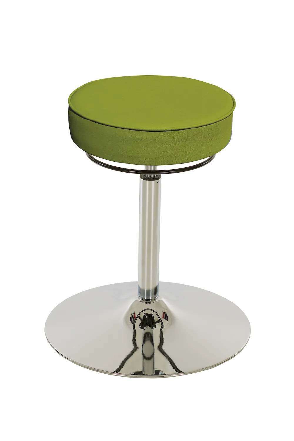 Drehhocker Indianapolis High | Sitzhöhe 52-71cm | Ø 50cm | Tragfähigkeit 110kg | Kunstleder-Sitz | Verchromter Stahltellerfuß | Limone