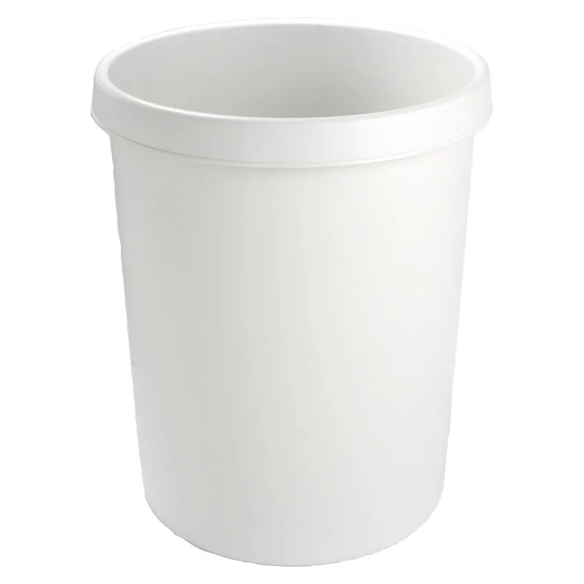 Klassischer Papierkorb mit großem Einwurf | 45 Liter, HxBxT 48x40x40cm | Kunststoff | Lichtgrau