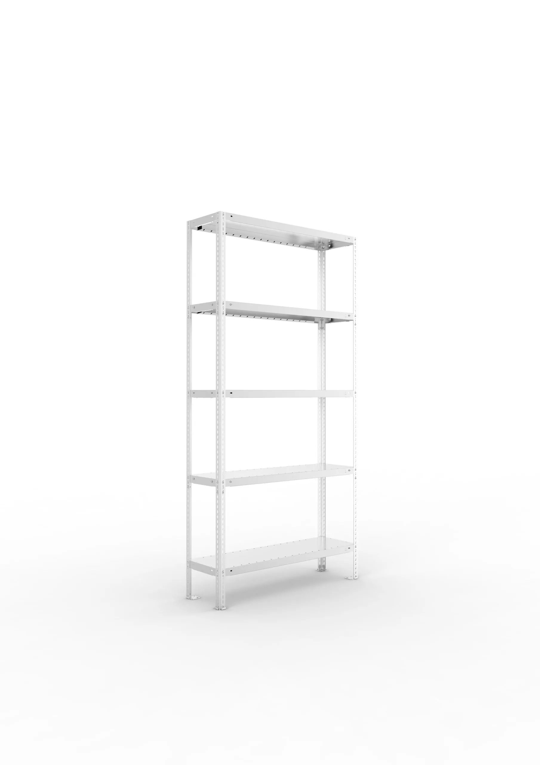 Meta Fachbodenregal Schraubsystem FIX | Grundregal | HxBxT 200x100x30cm | 5 Ebenen | Fachlast 100kg | Einseitig nutzbar | Verzinkt