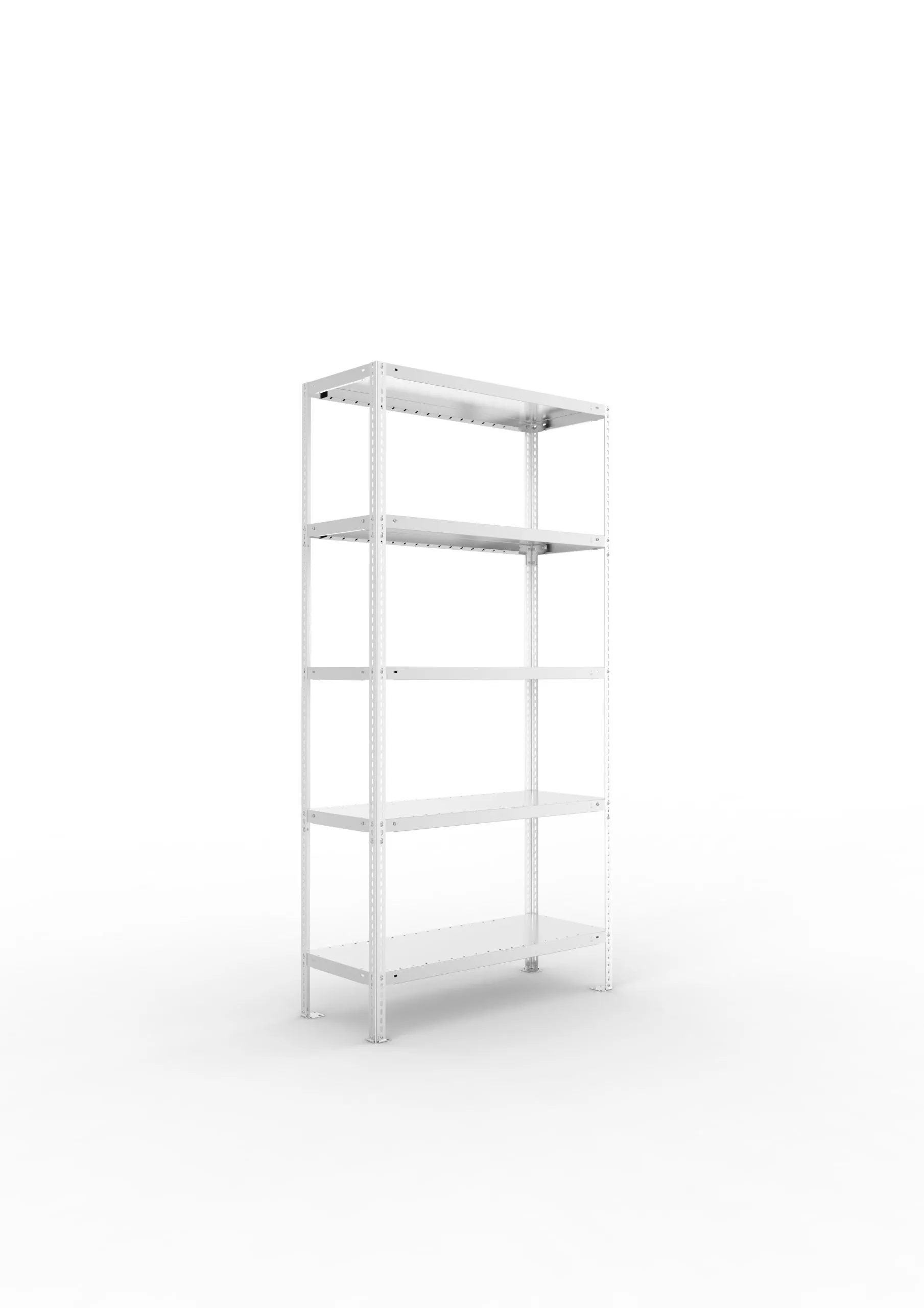 Meta Fachbodenregal Schraubsystem FIX | Grundregal | HxBxT 200x100x40cm | 5 Ebenen | Fachlast 100kg | Einseitig nutzbar | Verzinkt