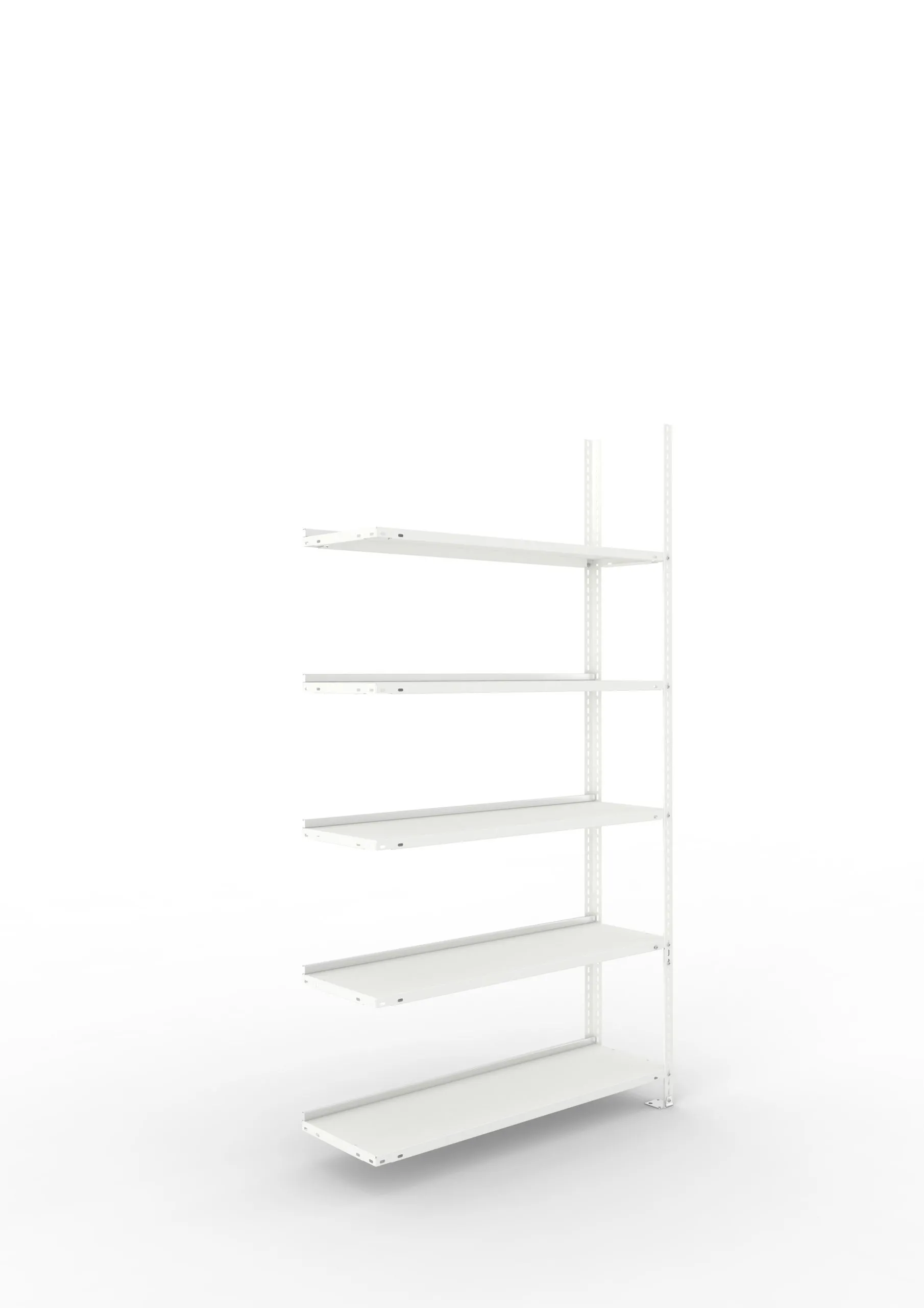 Meta Aktenregal Schraubsystem FIX | Anbauregal | HxBxT 185x100x30cm | 5 Ebenen | Fachlast 80kg | Einseitig nutzbar | Lichtgrau