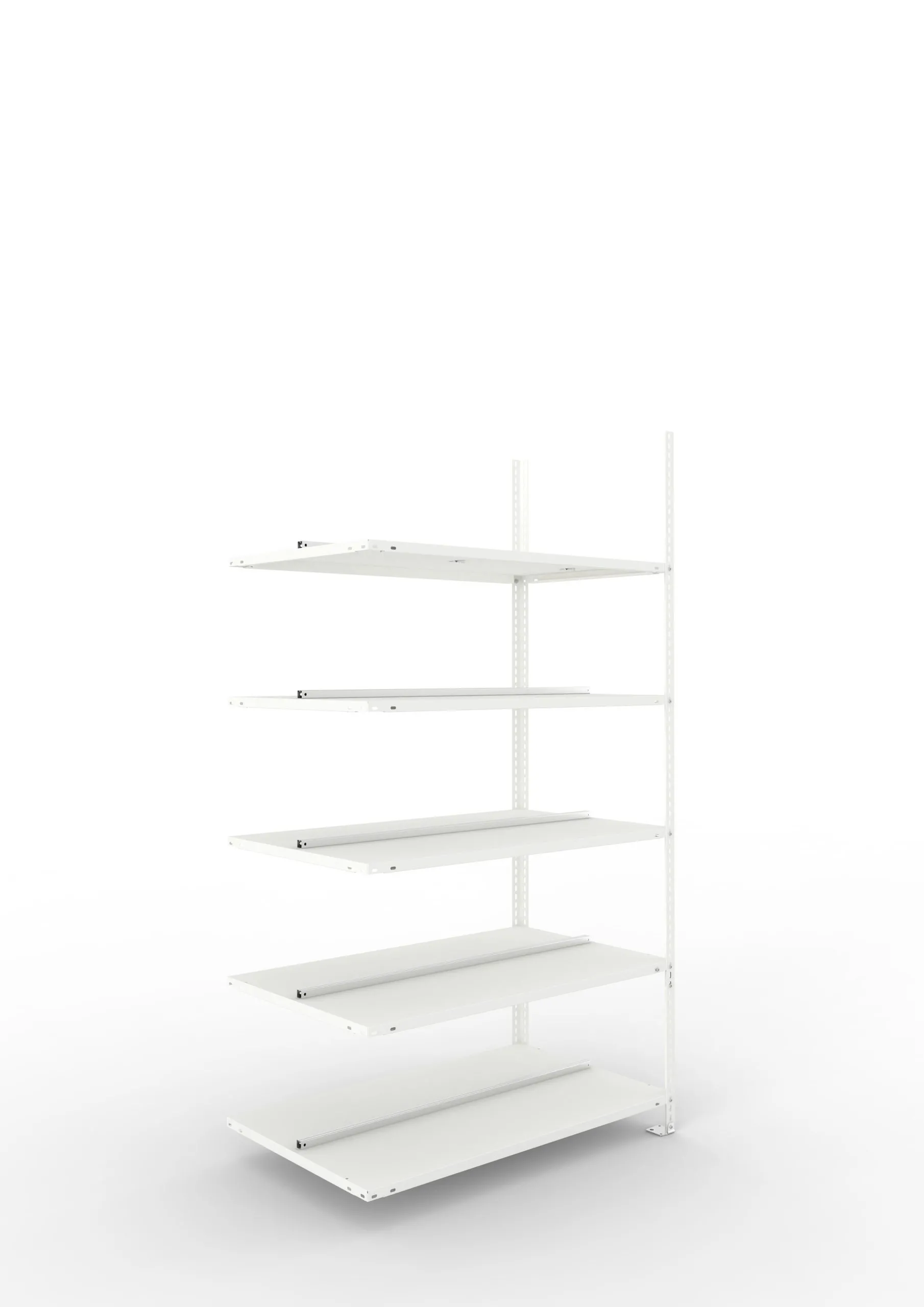 Meta Aktenregal Schraubsystem FIX | Anbauregal | HxBxT 185x100x60cm | 5 Ebenen | Fachlast 80kg | Beidseitig nutzbar | Lichtgrau