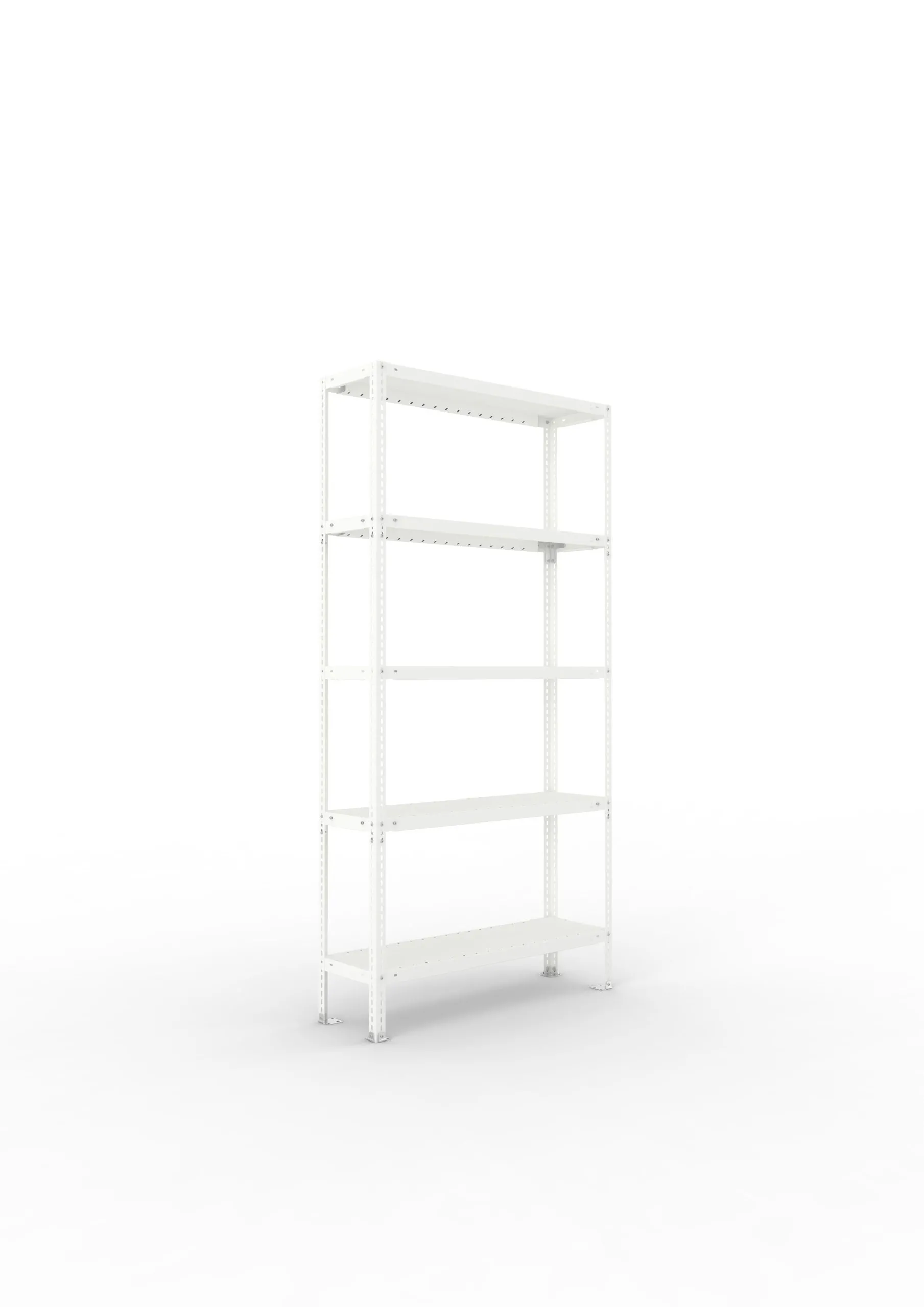 Meta Fachbodenregal Schraubsystem FIX | Grundregal | HxBxT 200x100x30cm | 5 Ebenen | Fachlast 100kg | Einseitig nutzbar | Lichtgrau