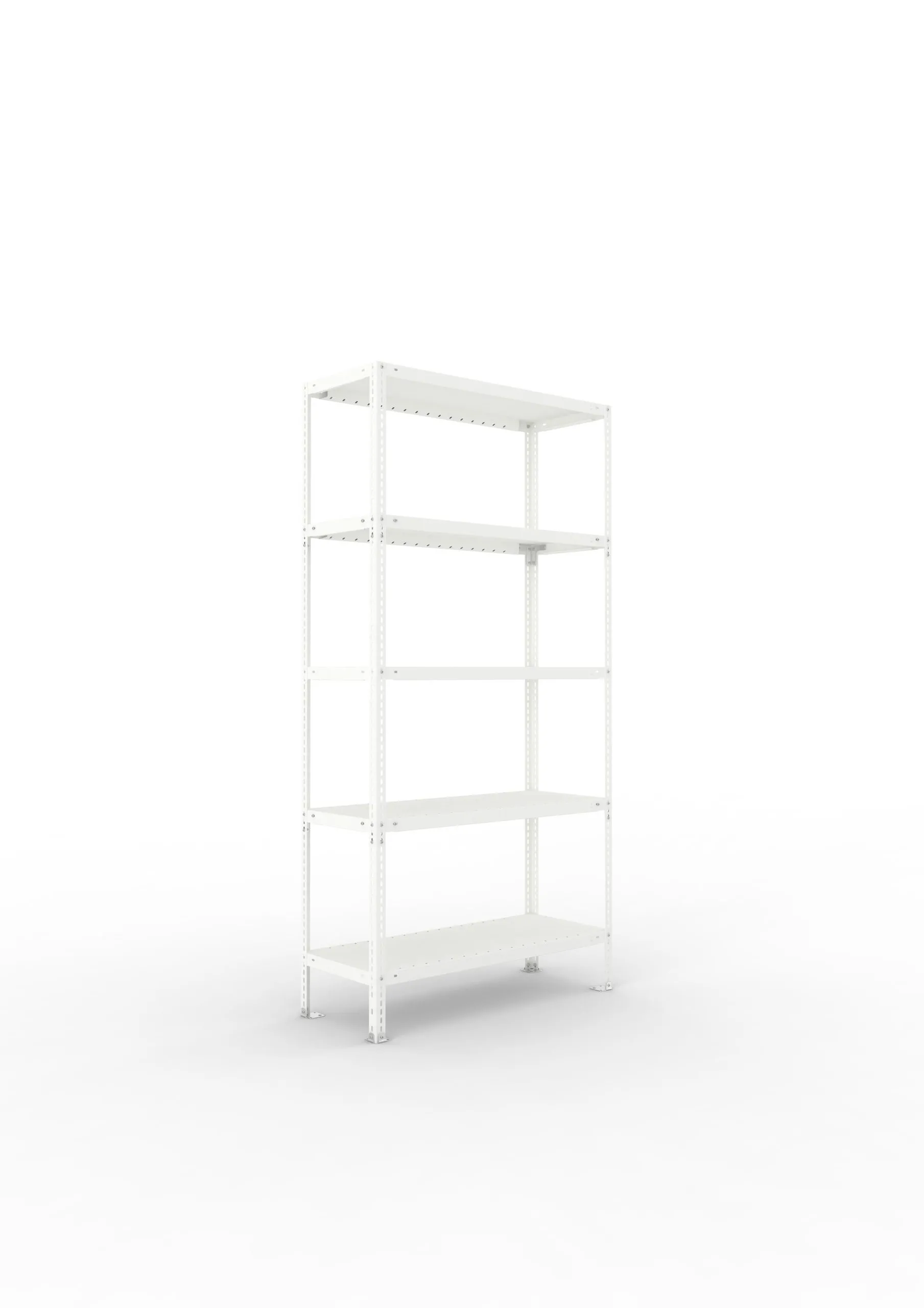 Meta Fachbodenregal Schraubsystem FIX | Grundregal | HxBxT 200x100x40cm | 5 Ebenen | Fachlast 100kg | Einseitig nutzbar | Lichtgrau