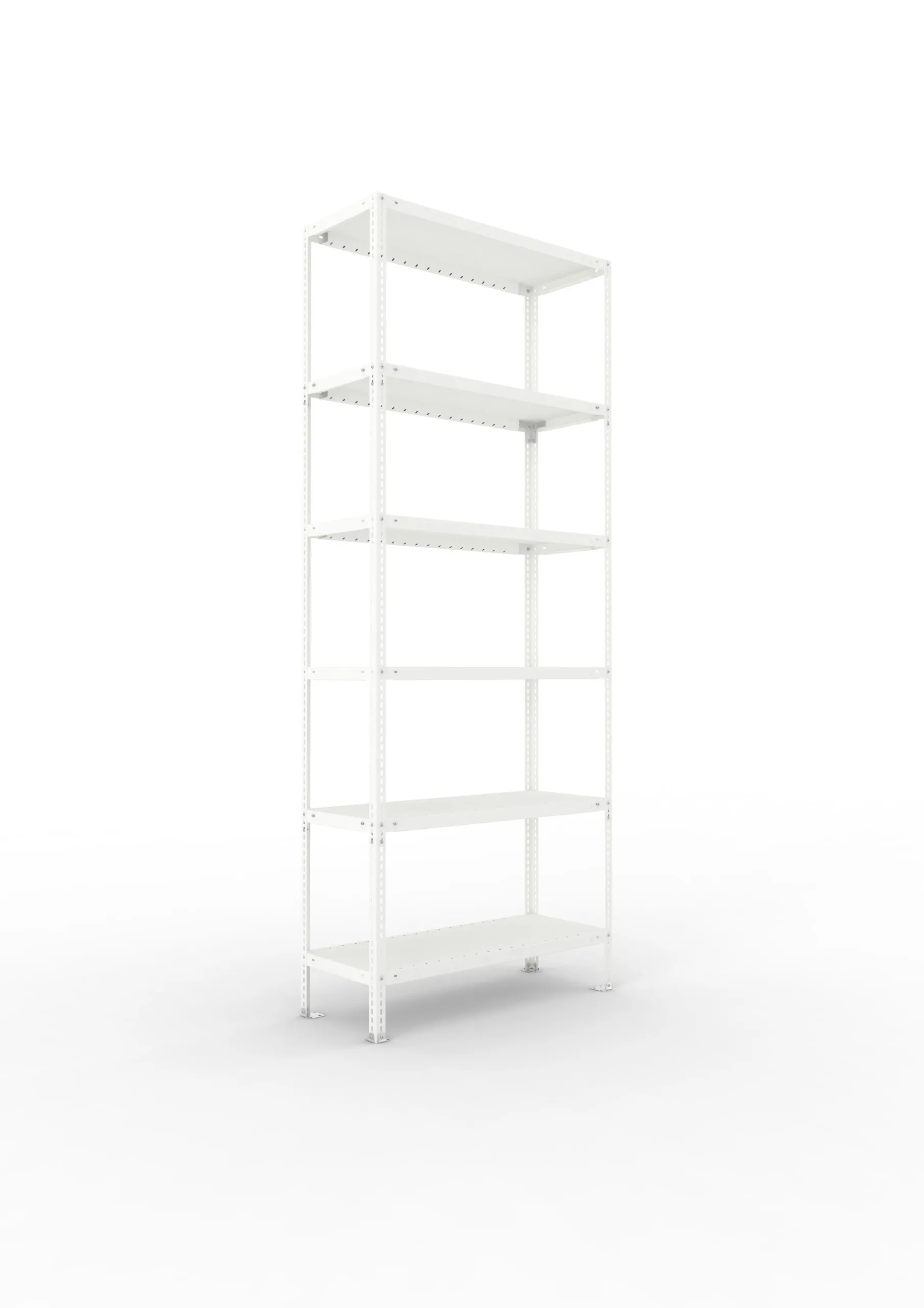 Meta Fachbodenregal Schraubsystem FIX | Grundregal | HxBxT 250x100x40cm | 6 Ebenen | Fachlast 100kg | Einseitig nutzbar | Lichtgrau