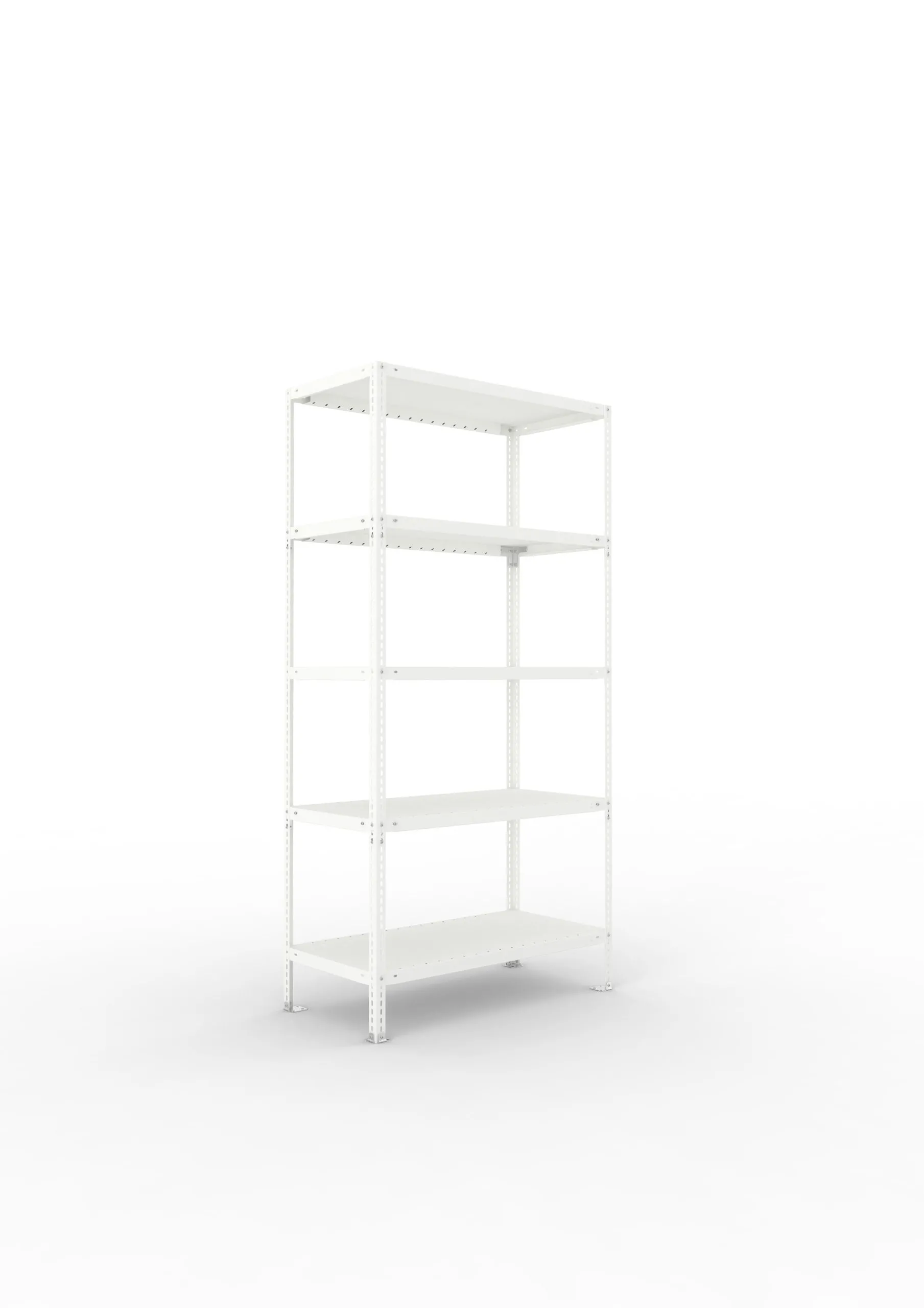 Meta Fachbodenregal Schraubsystem FIX | Grundregal | HxBxT 200x100x50cm | 5 Ebenen | Fachlast 100kg | Einseitig nutzbar | Lichtgrau