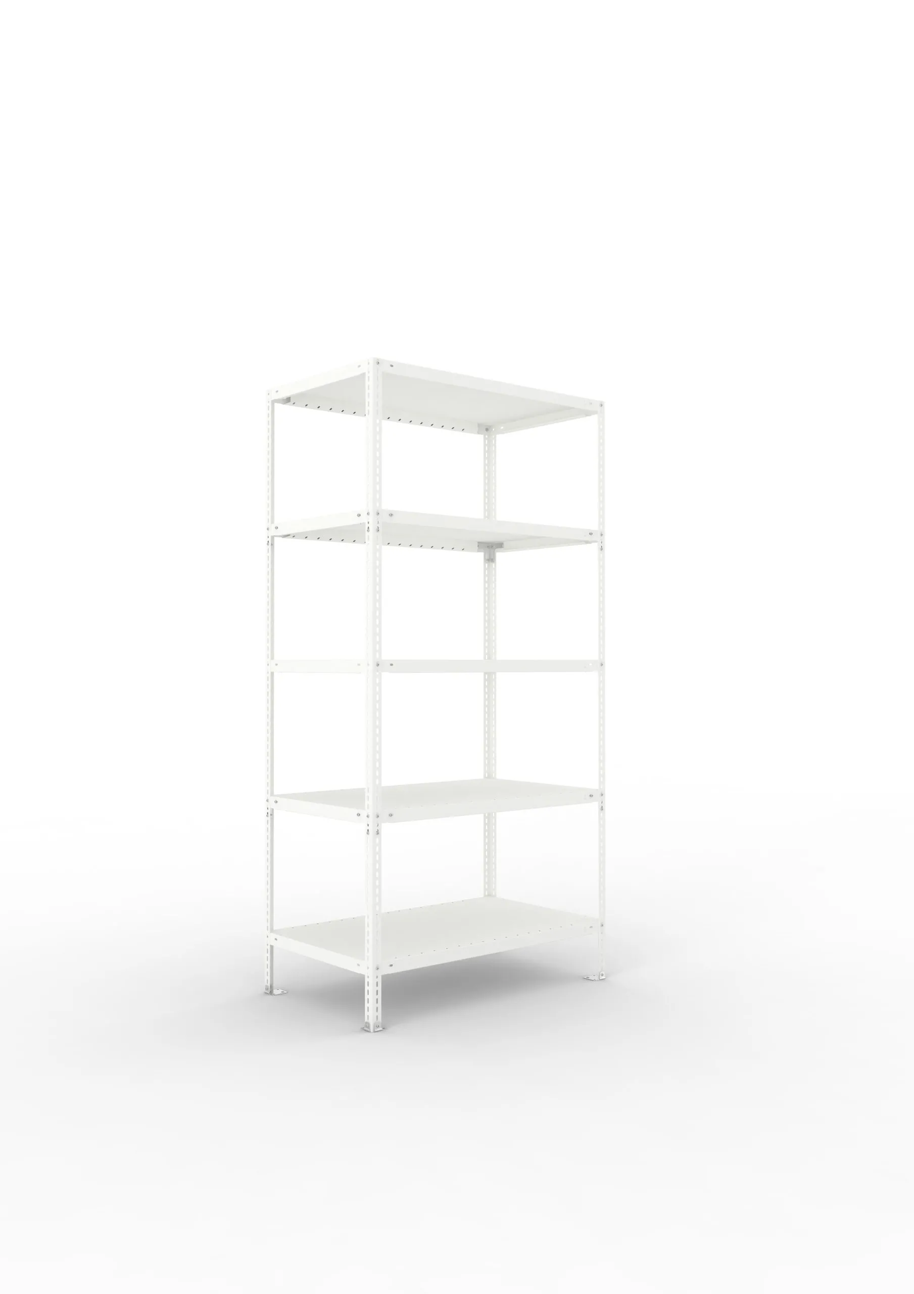 Meta Fachbodenregal Schraubsystem FIX | Grundregal | HxBxT 200x100x60cm | 5 Ebenen | Fachlast 100kg | Einseitig nutzbar | Lichtgrau