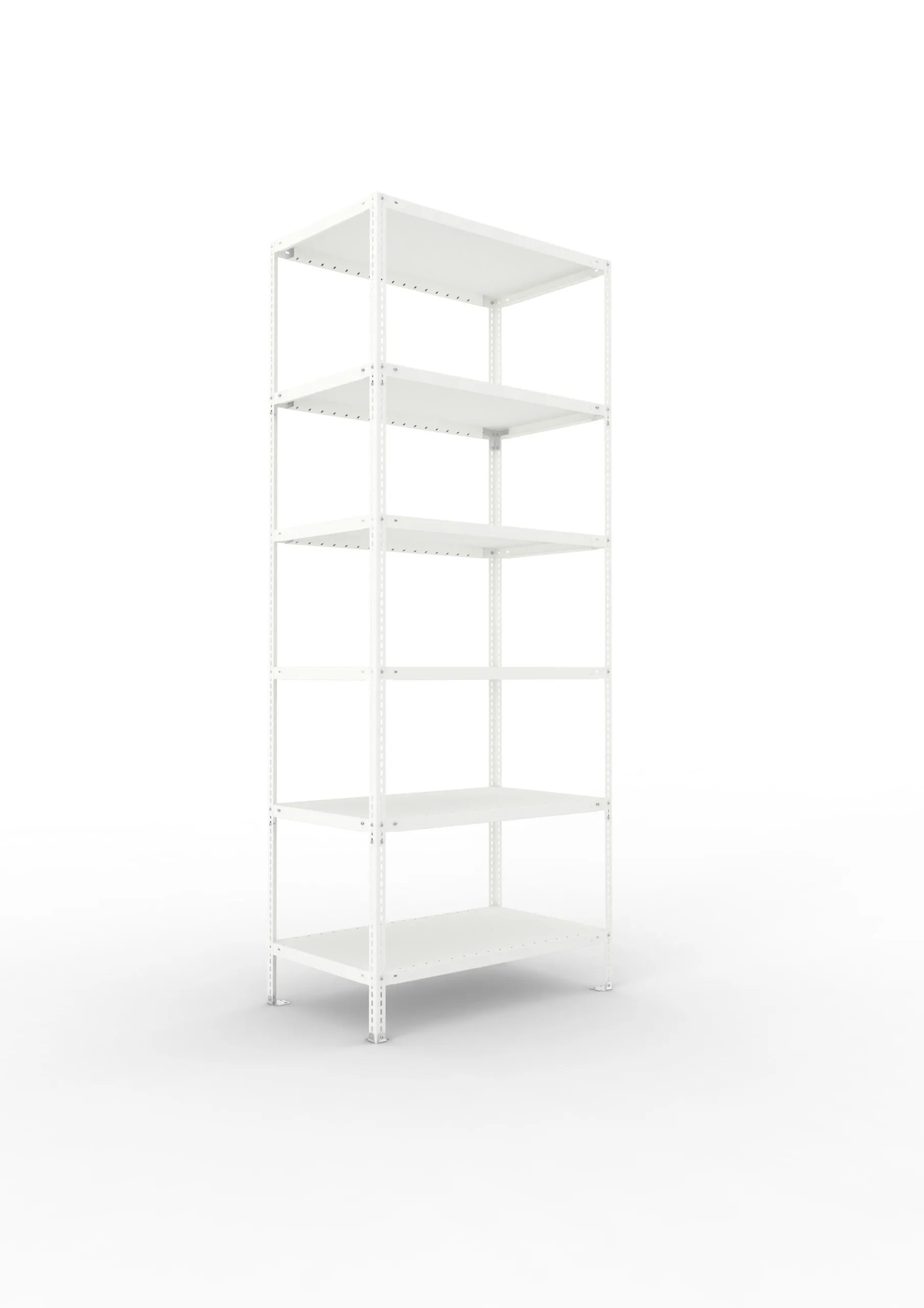 Meta Fachbodenregal Schraubsystem FIX | Grundregal | HxBxT 250x100x60cm | 6 Ebenen | Fachlast 100kg | Einseitig nutzbar | Lichtgrau