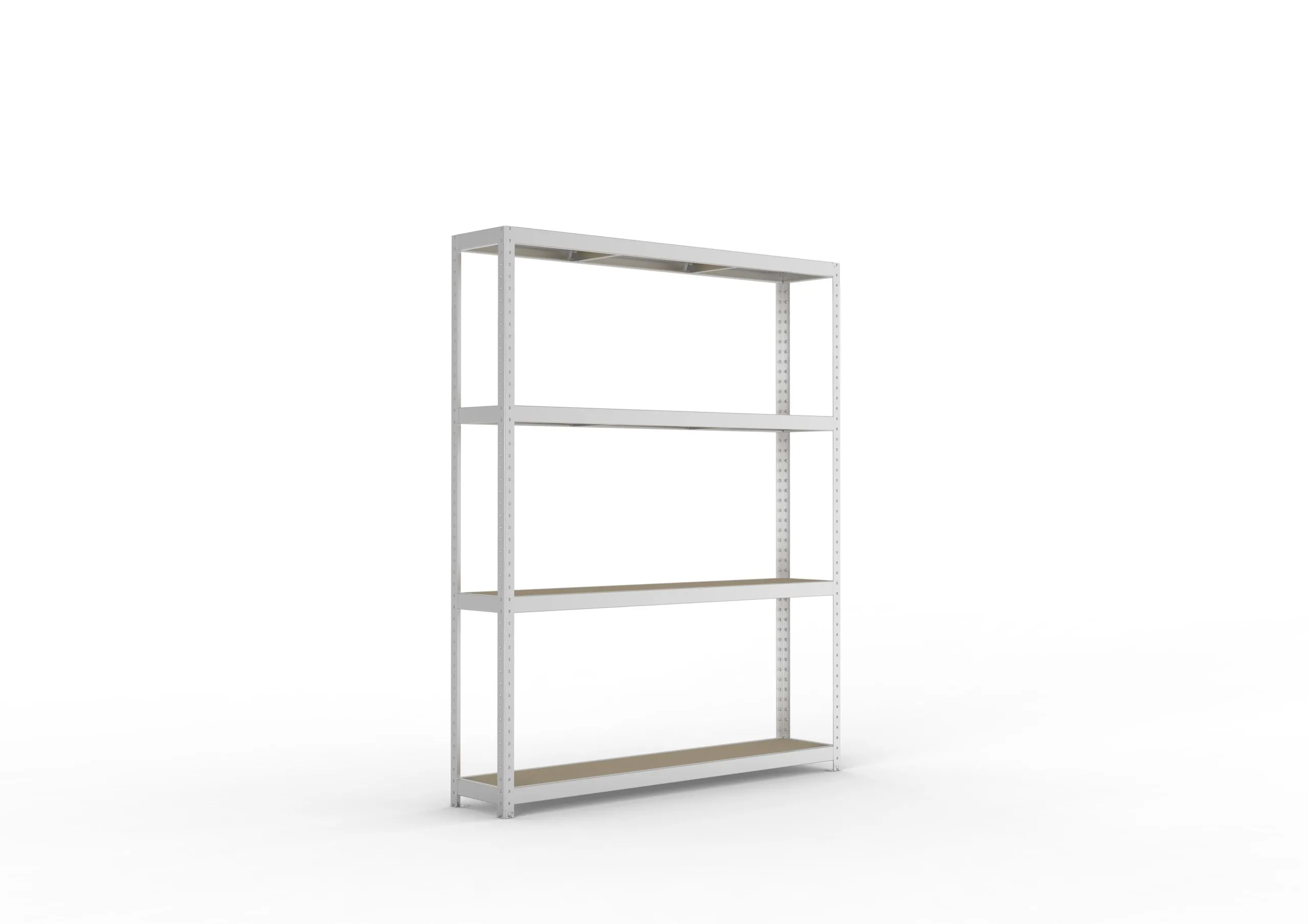 Meta Weitspannregal mit Spanplatten SPEED-RACK | Grundregal | HxBxT 247x200x40cm | 4 Ebenen | Fachlast 500kg | Verzinkt