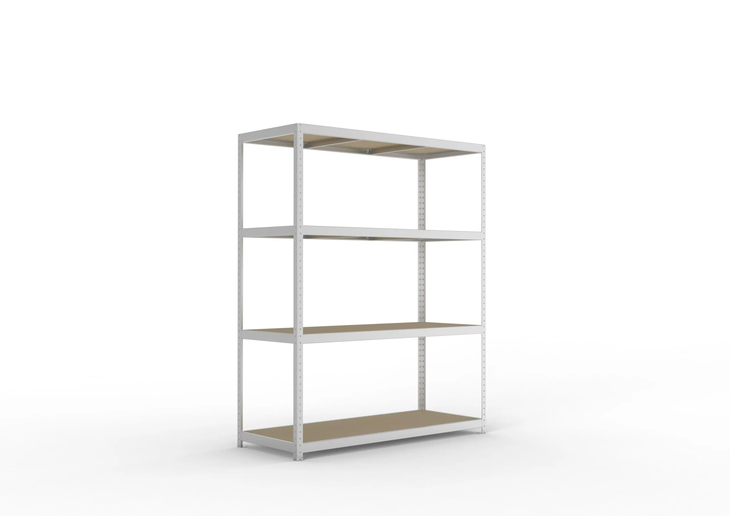 Meta Weitspannregal mit Spanplatten SPEED-RACK | Grundregal | HxBxT 247x200x80cm | 4 Ebenen | Fachlast 500kg | Verzinkt