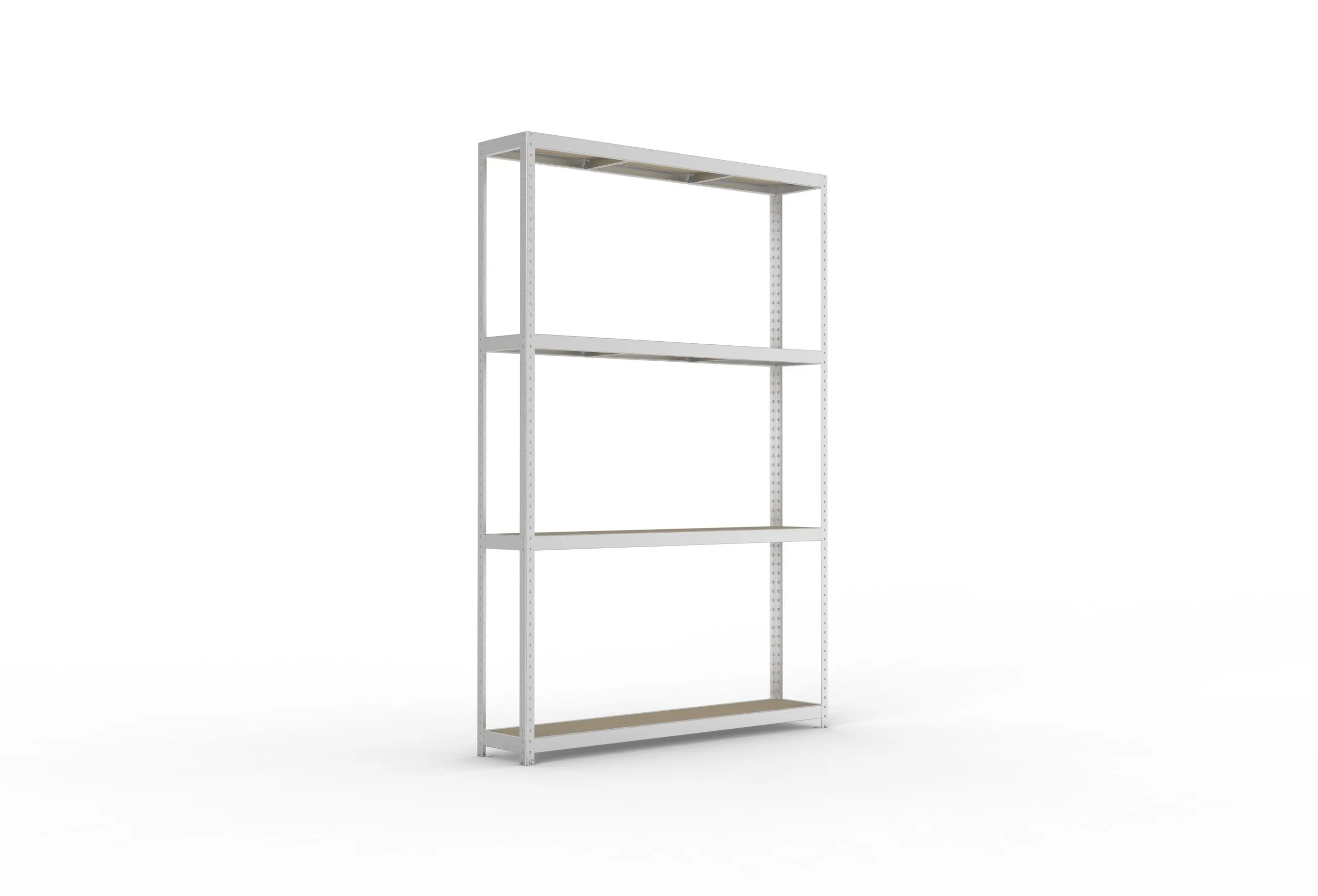 Meta Weitspannregal mit Spanplatten SPEED-RACK | Grundregal | HxBxT 297x200x40cm | 4 Ebenen | Fachlast 500kg | Verzinkt