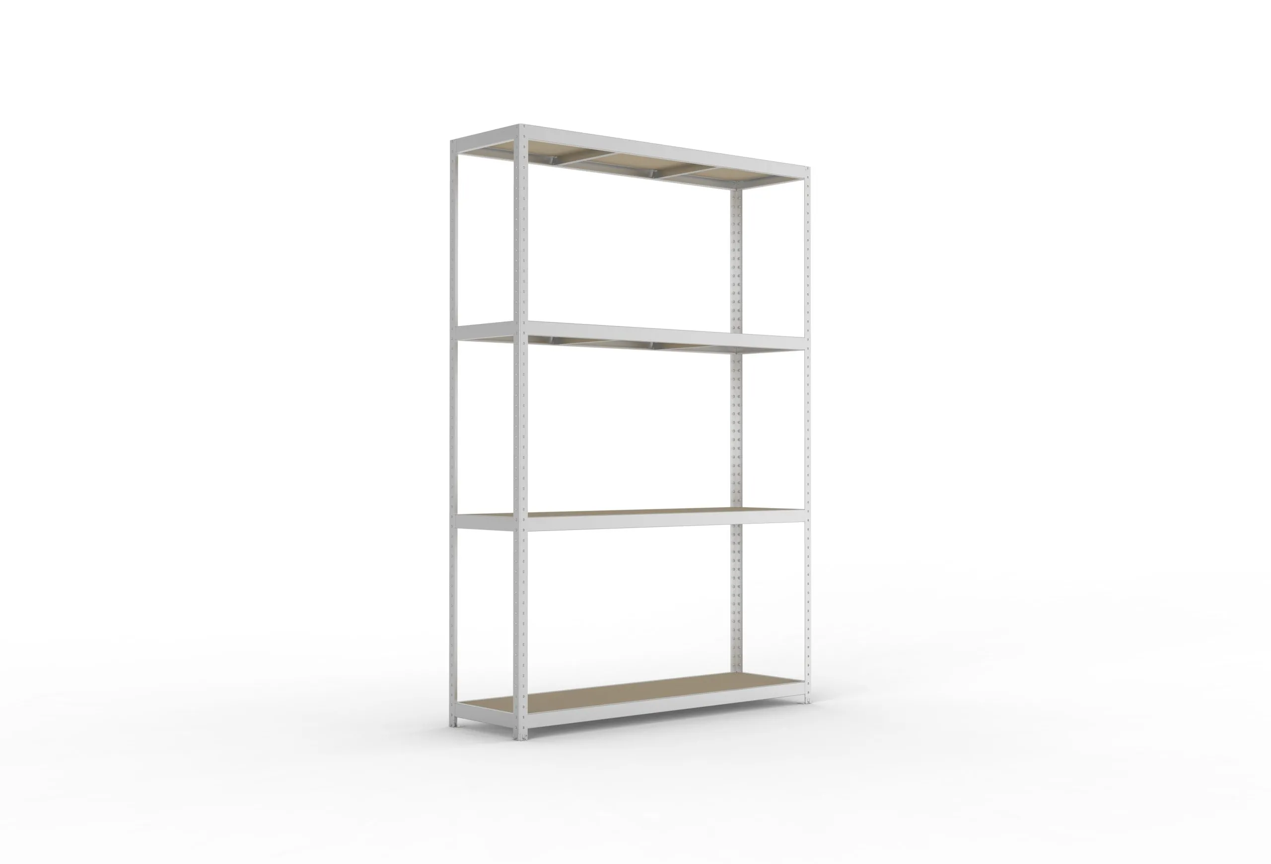 Meta Weitspannregal mit Spanplatten SPEED-RACK | Grundregal | HxBxT 297x200x60cm | 4 Ebenen | Fachlast 500kg | Verzinkt